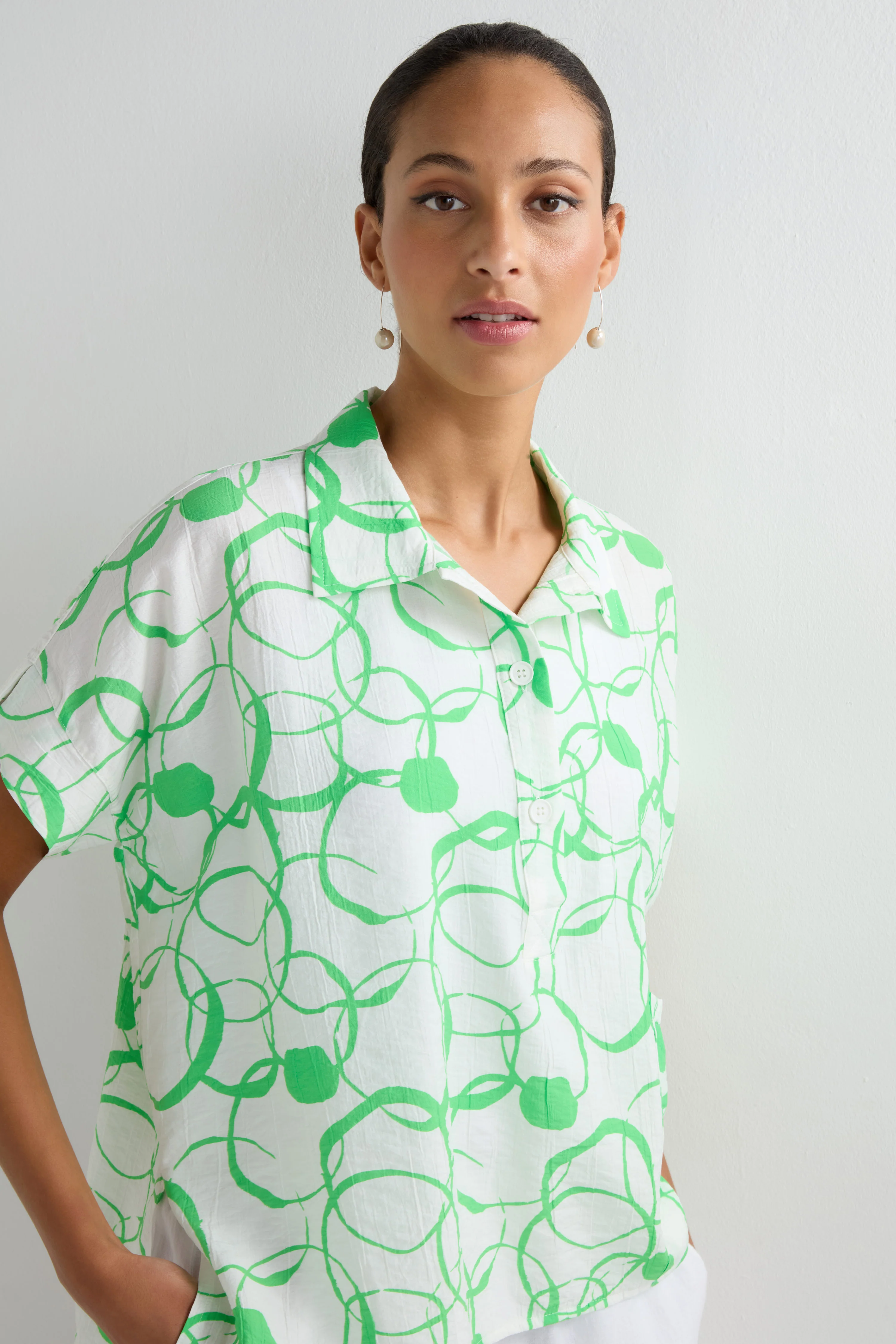 Swirl Print Boxy Shirt - Image 4