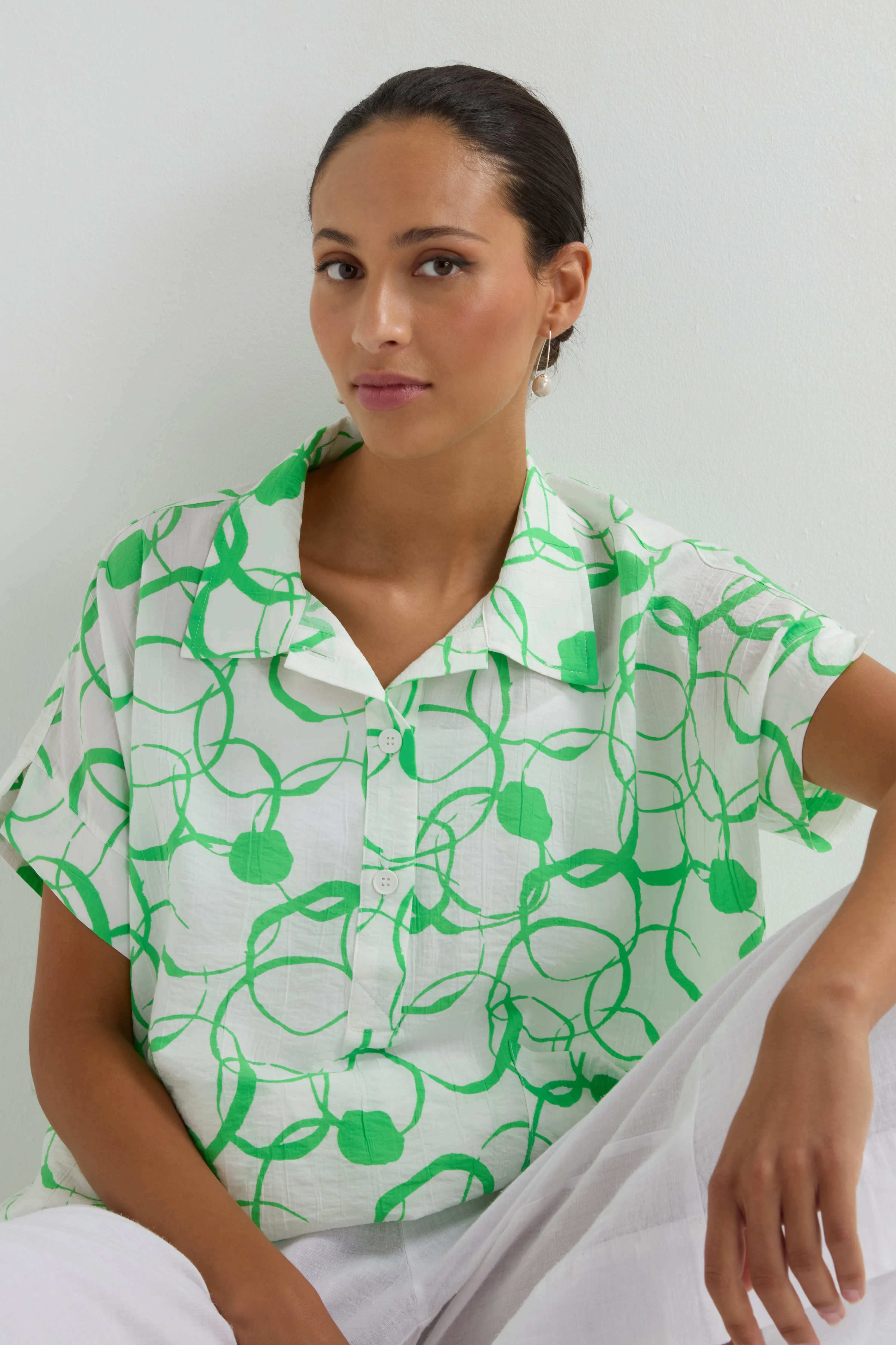 Swirl Print Boxy Shirt - Image 5