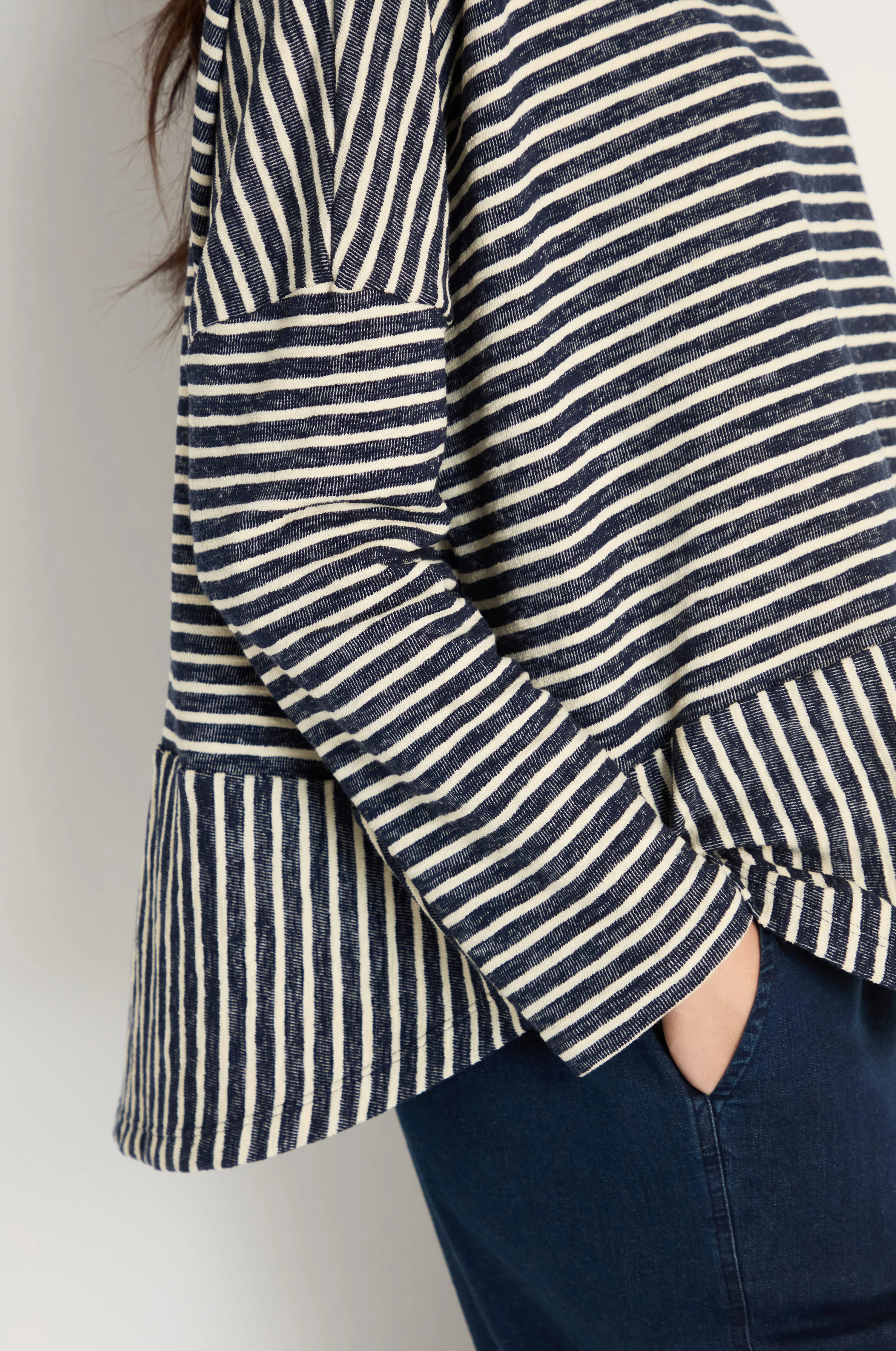 Textured Stripe Jersey Boxy Top - Image 6