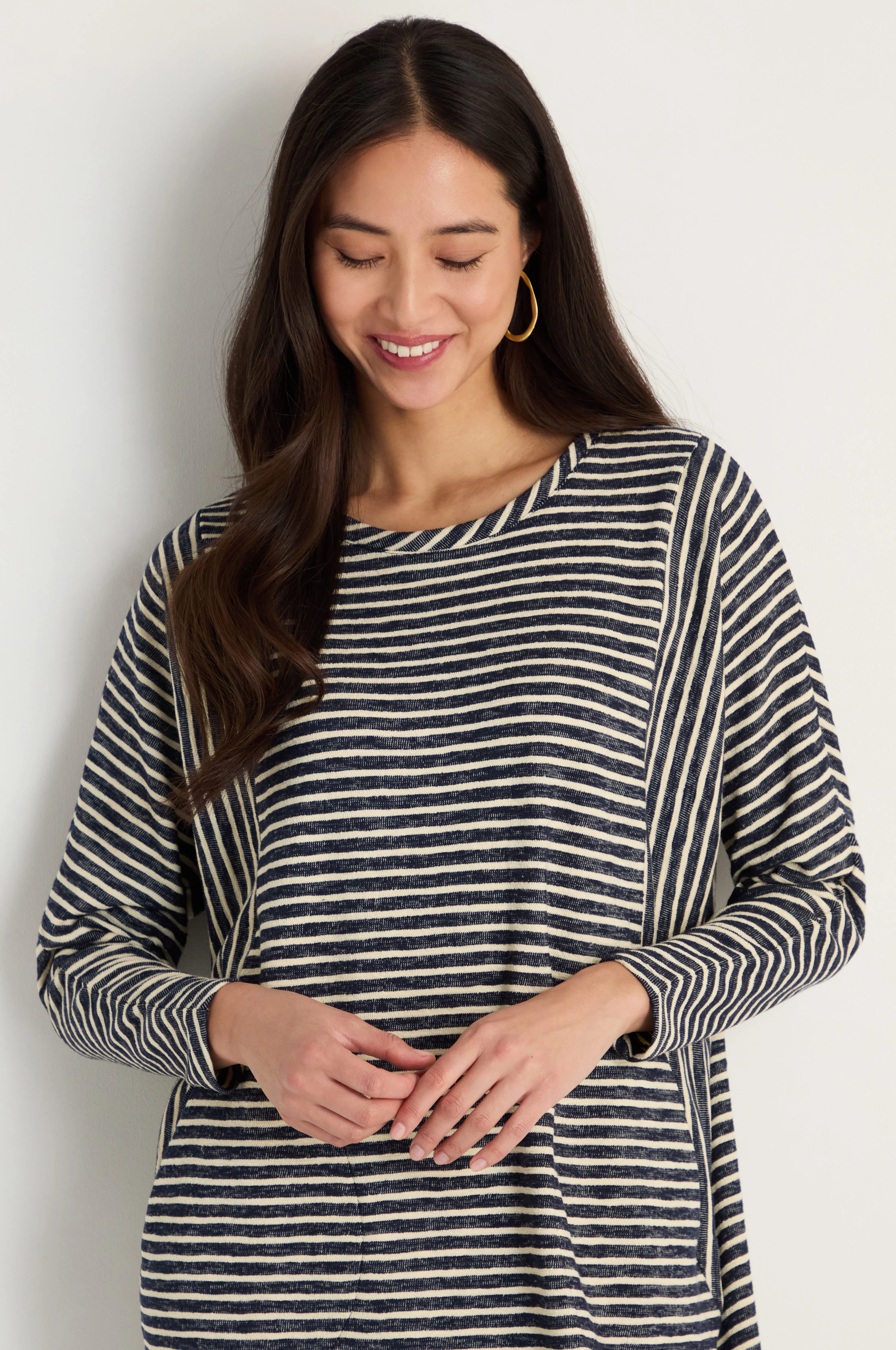 Textured Stripe Jersey Dress - Image 4