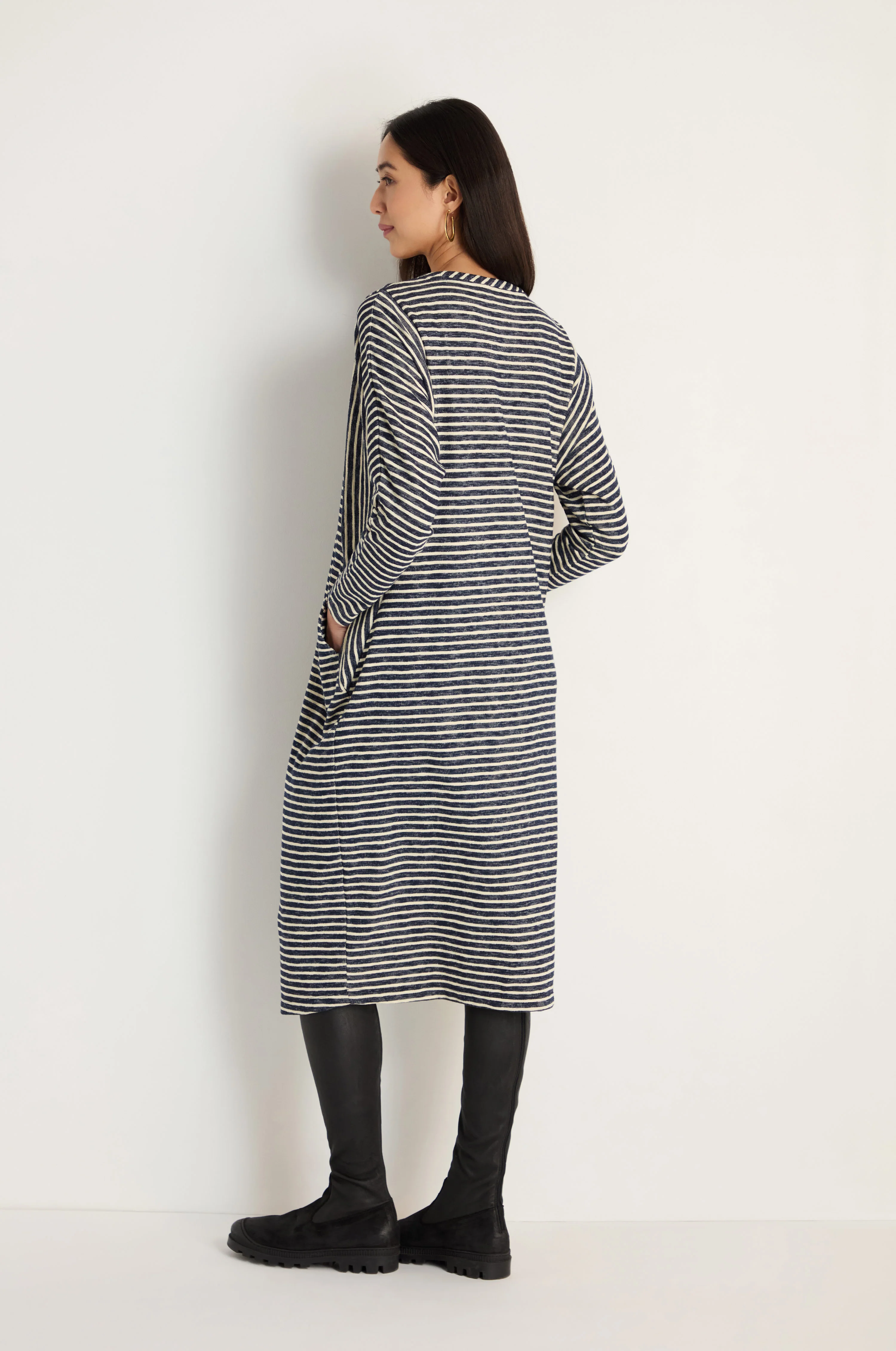 Textured Stripe Jersey Dress - Image 5