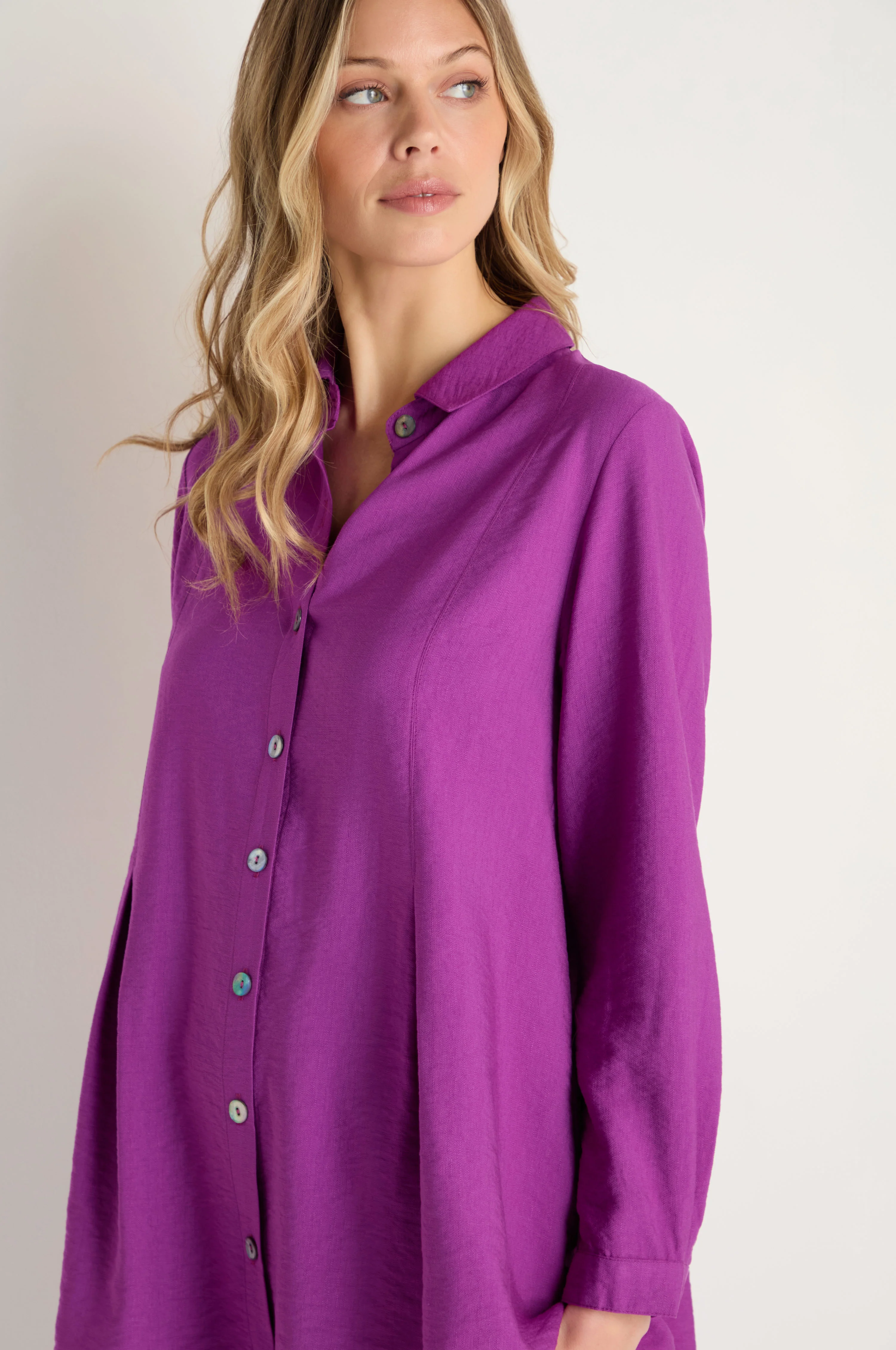 Textured Viscose Pleat Shirt - Image 4