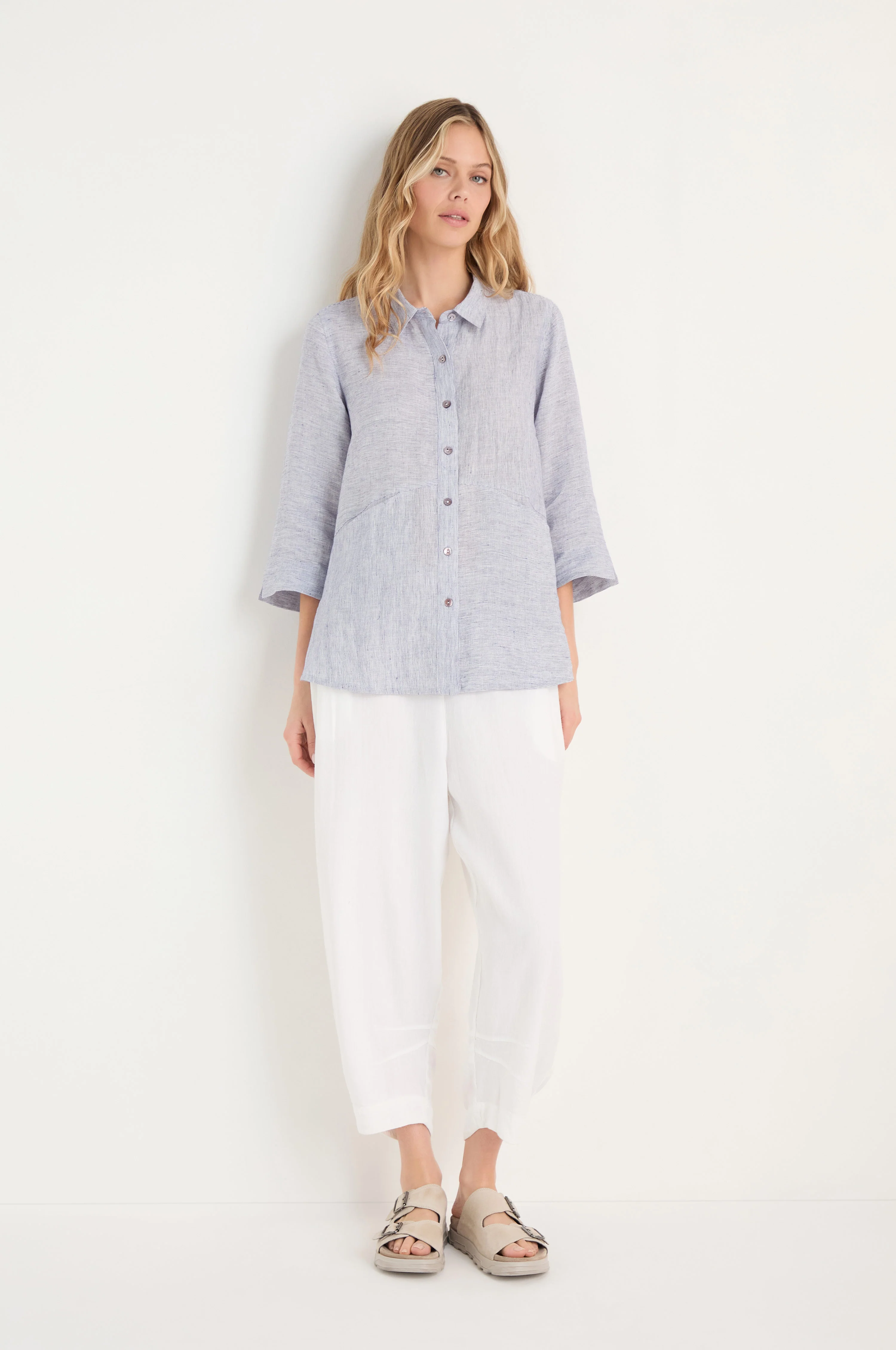 Ticking Linen Stripe Shirt - Image 3