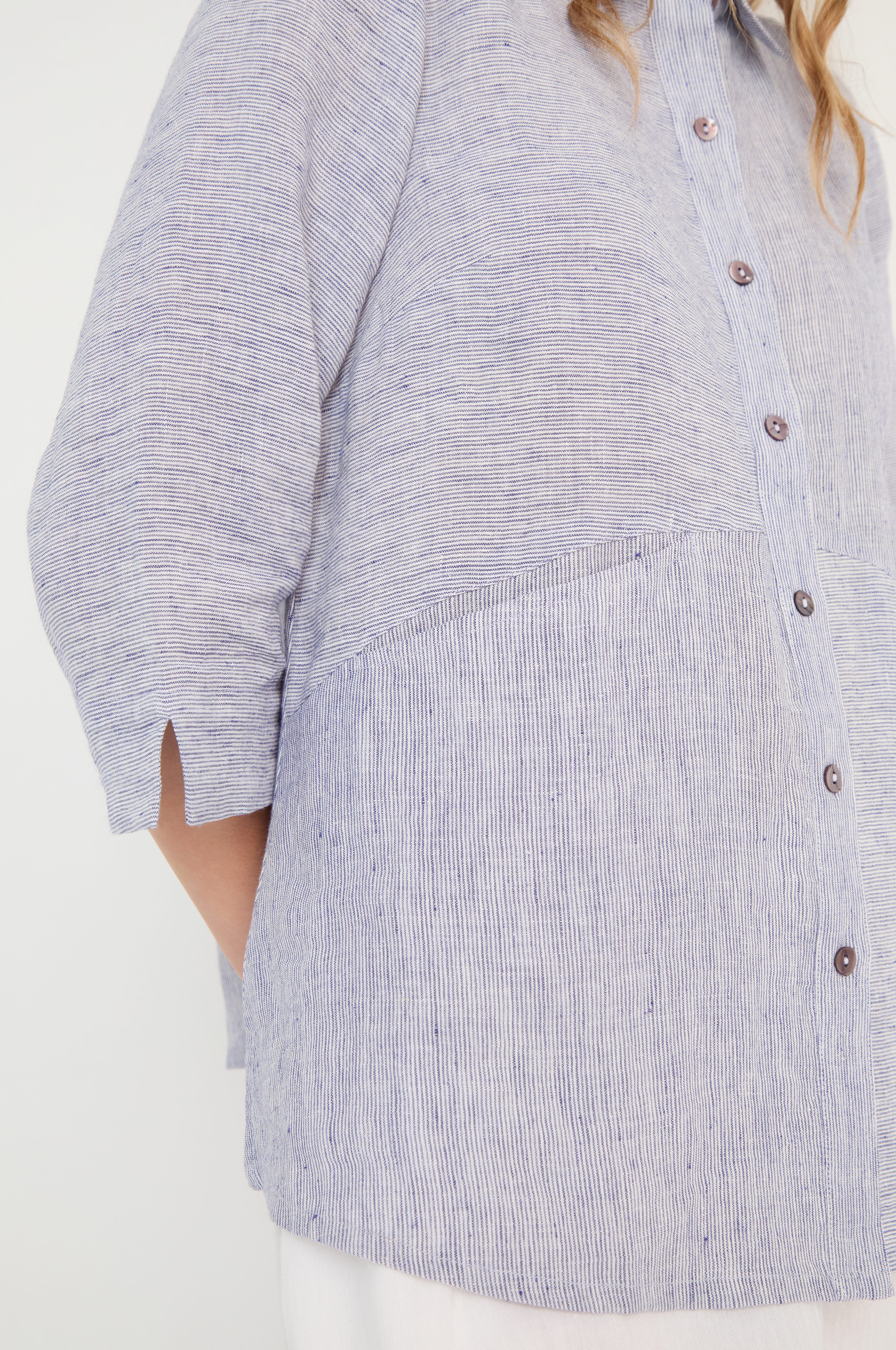 Ticking Linen Stripe Shirt - Image 5