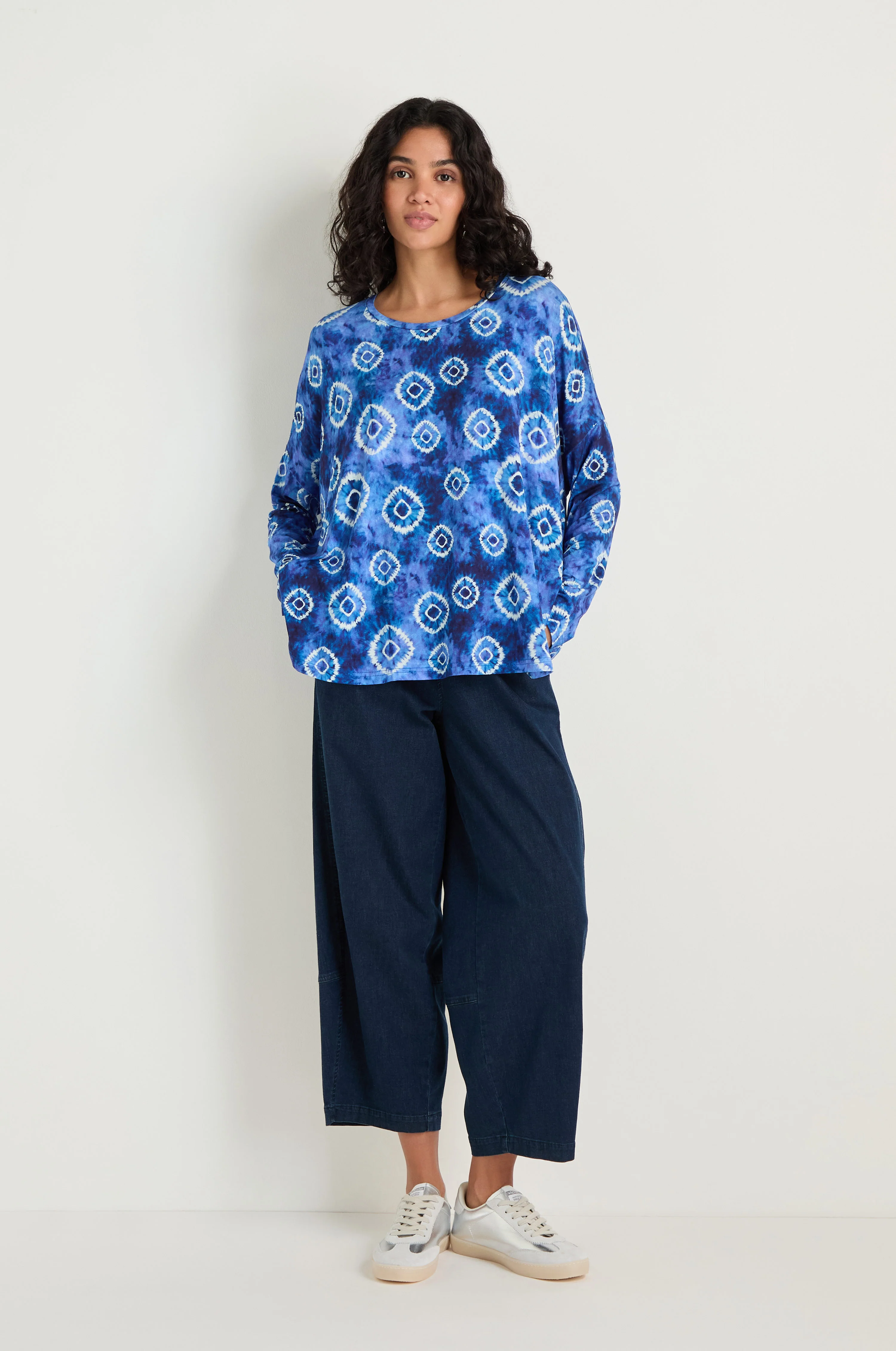 Tie Dye Circles Jersey Boxy Top - Image 3