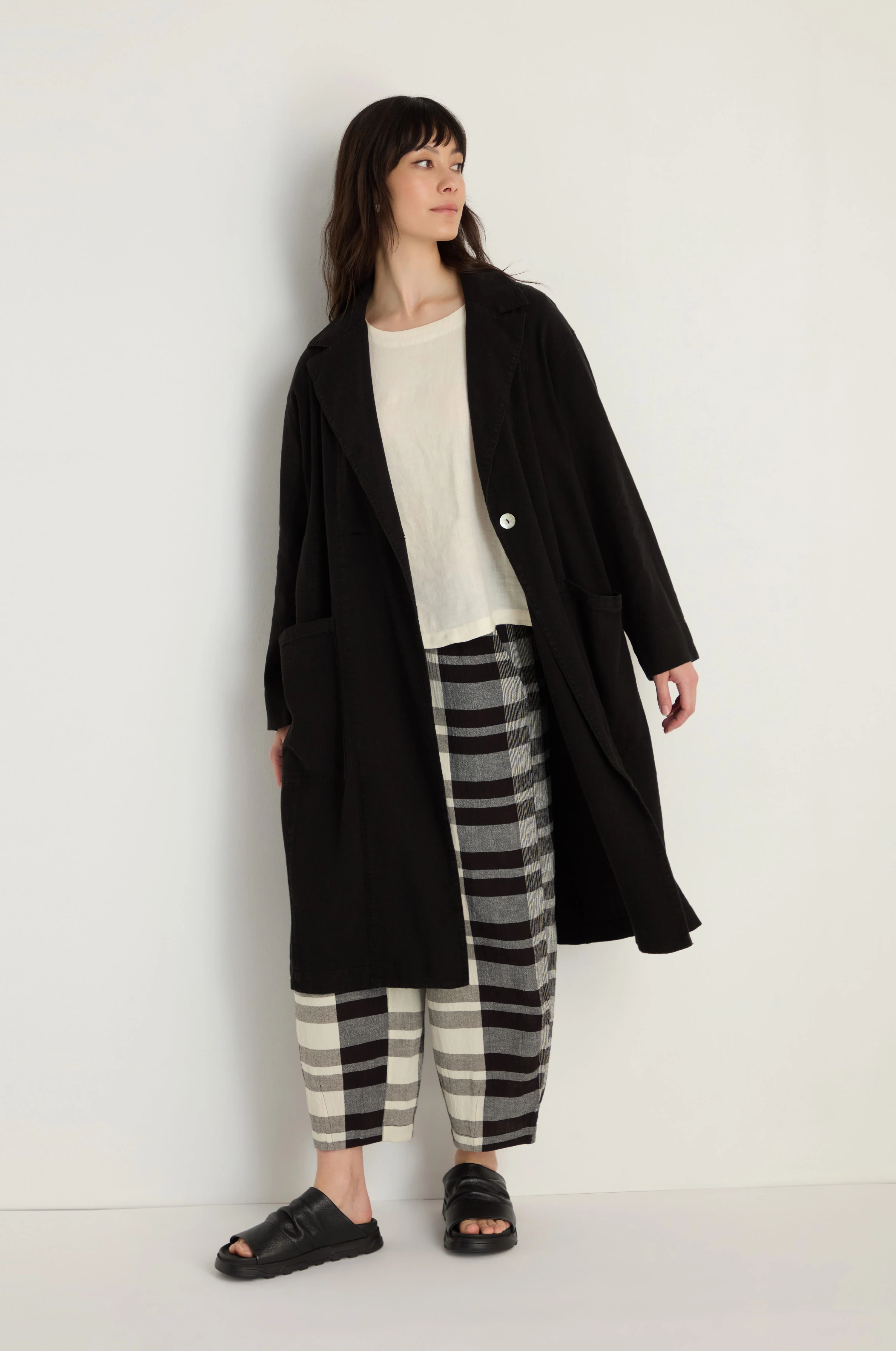 Twisted Linen Relaxed Coat - Image 3