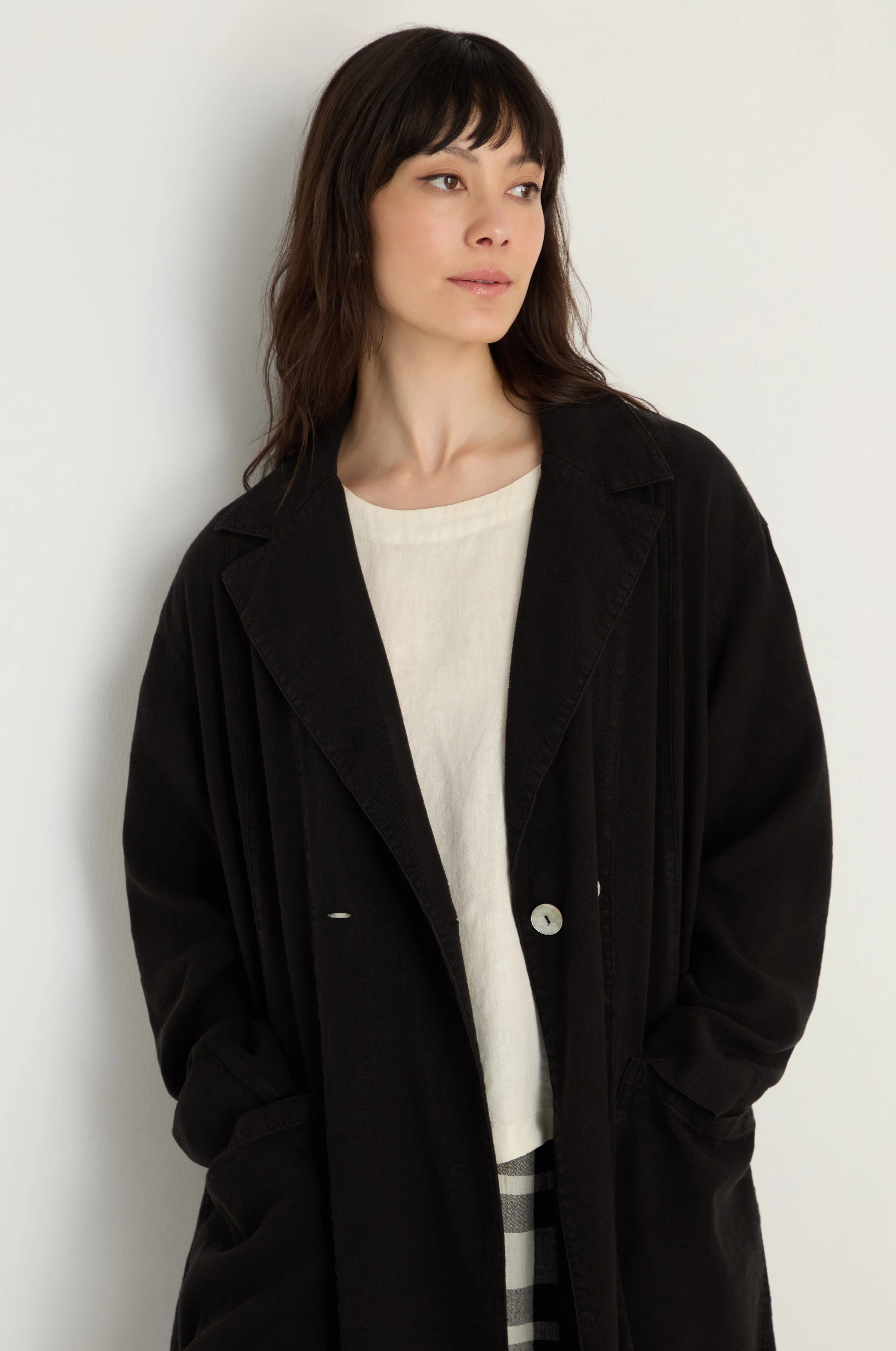 Twisted Linen Relaxed Coat - Image 4