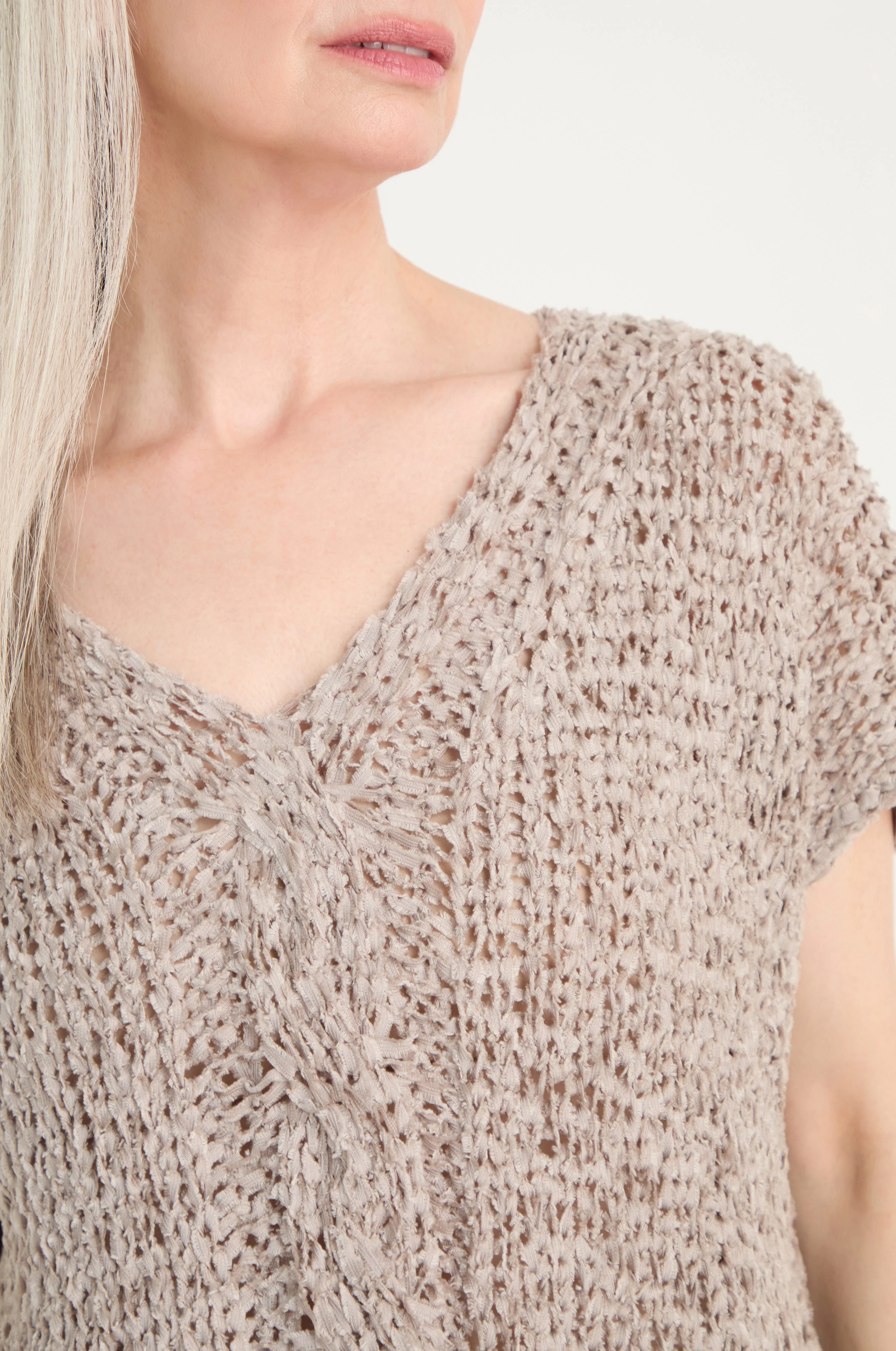 V-Neck Cotton Blend Knit - Image 12