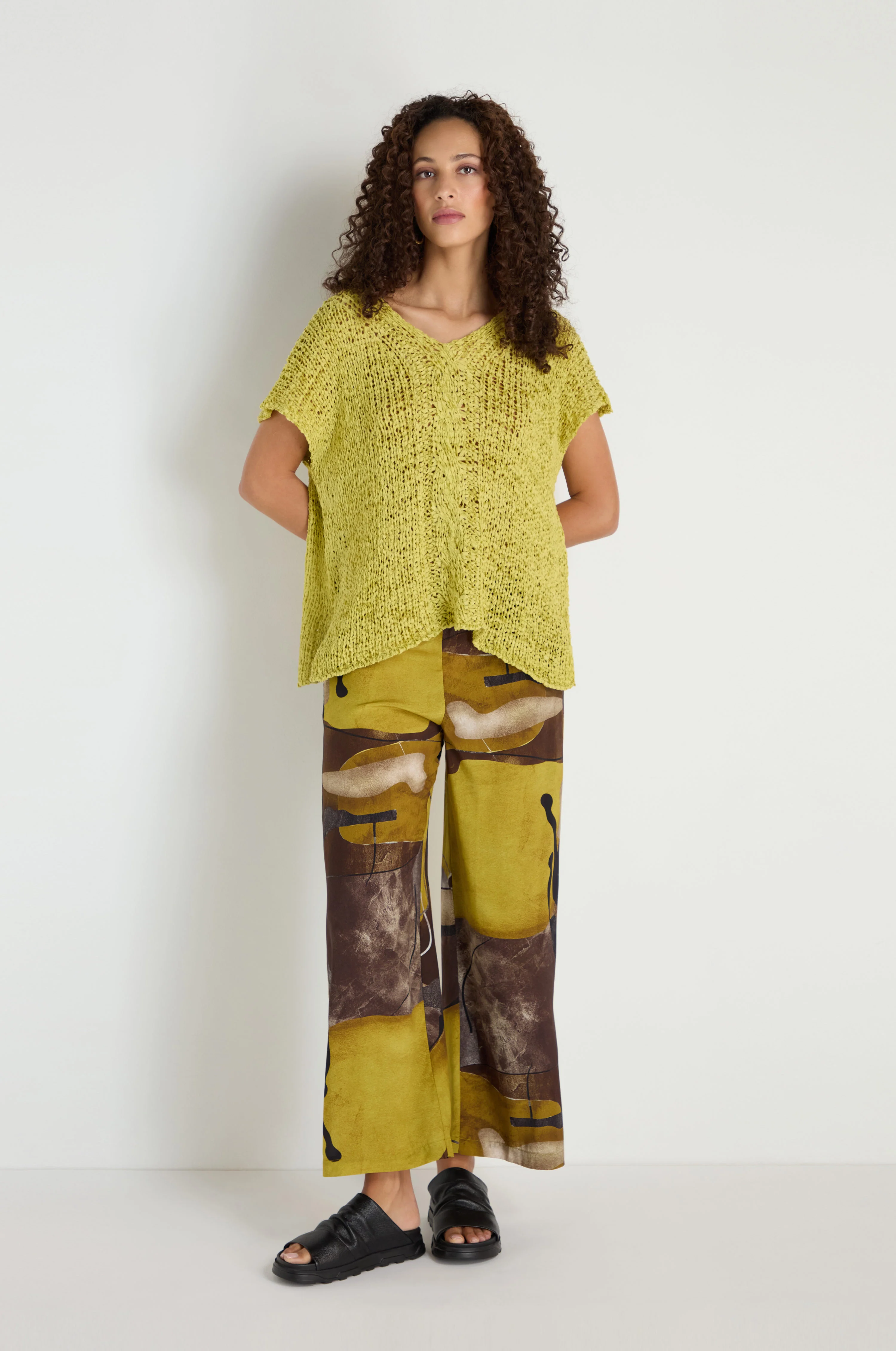 V-Neck Cotton Blend Knit - Image 13