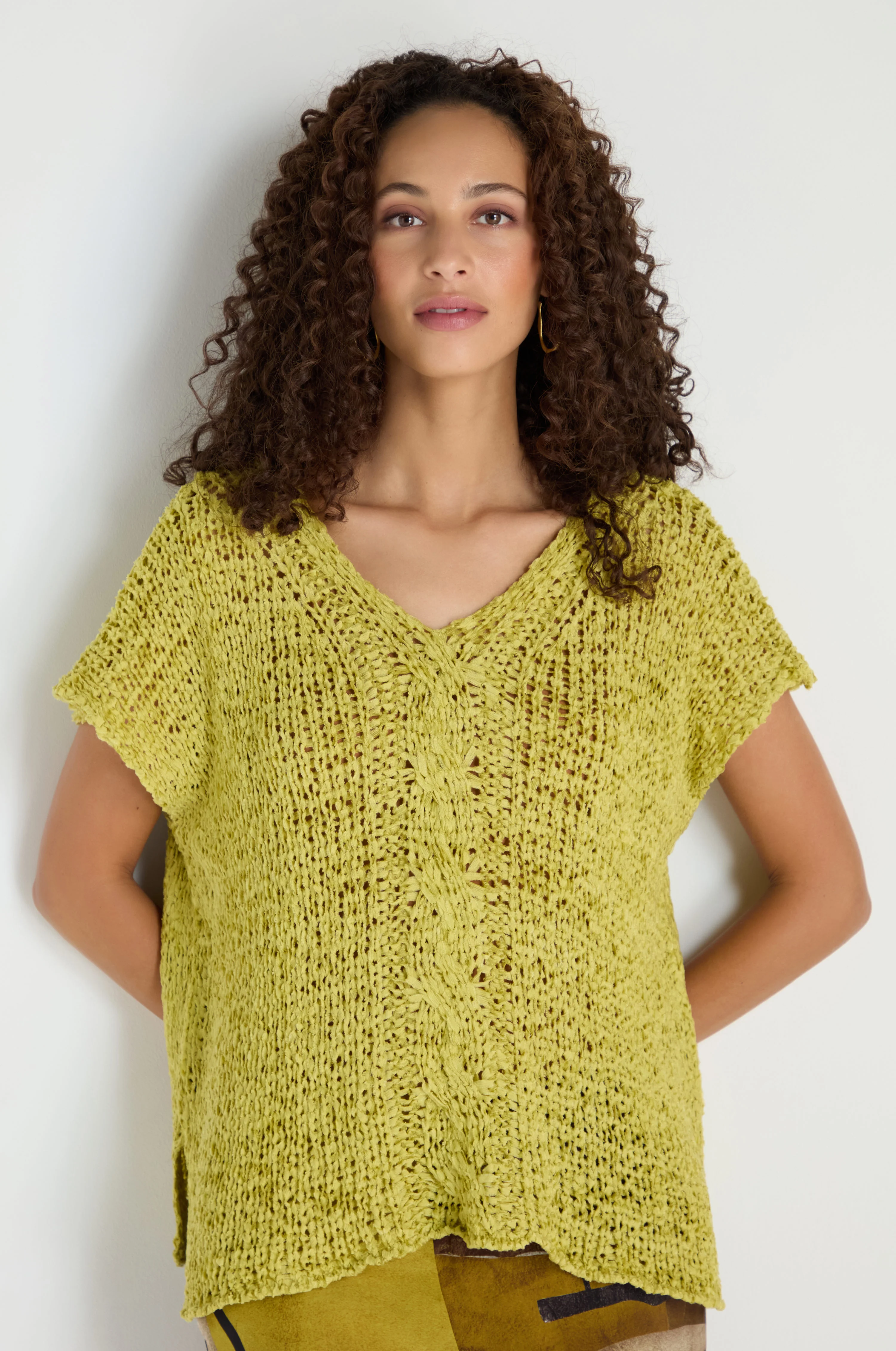 V-Neck Cotton Blend Knit - Image 3