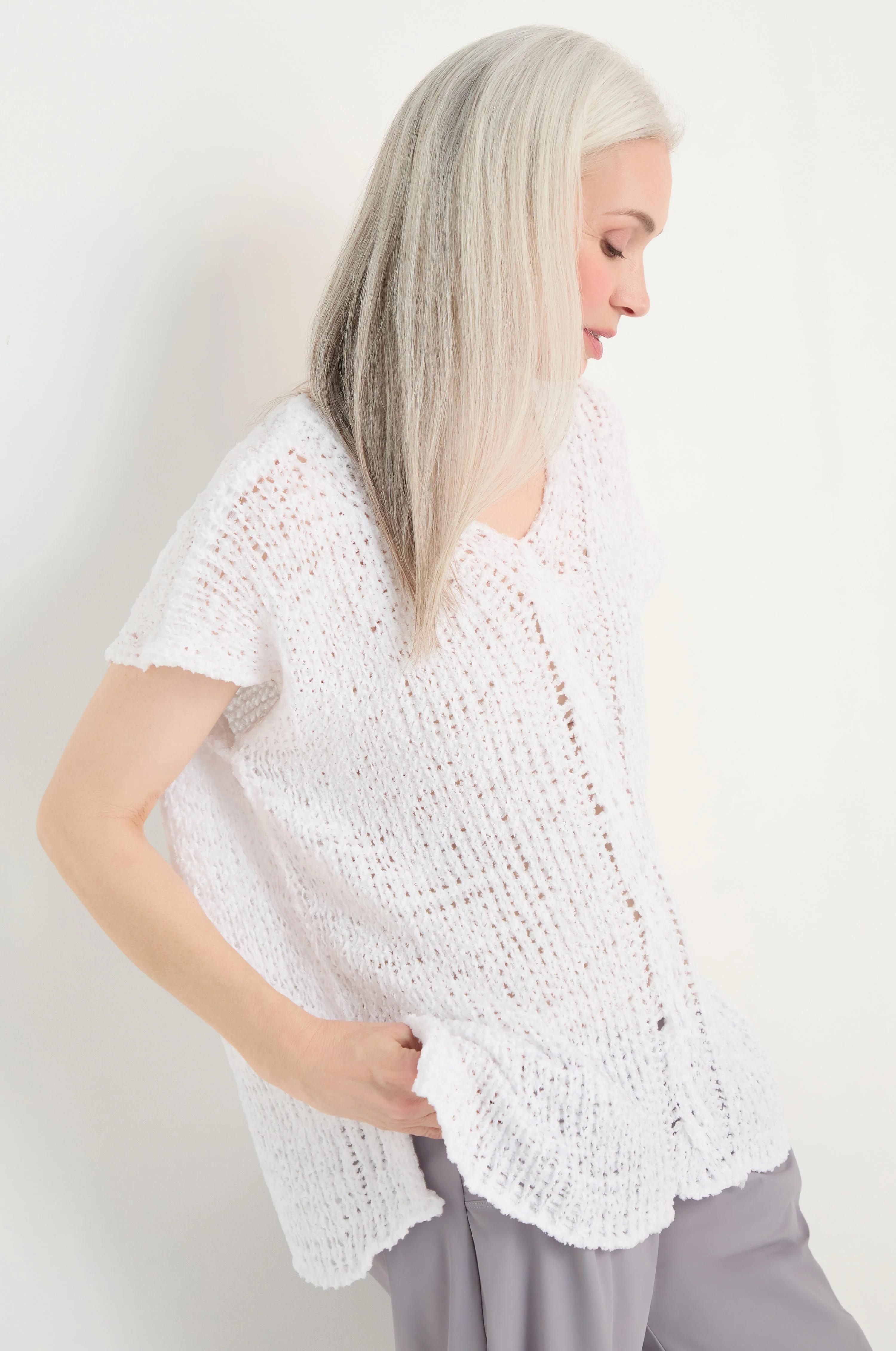 V-Neck Cotton Blend Knit - Image 5