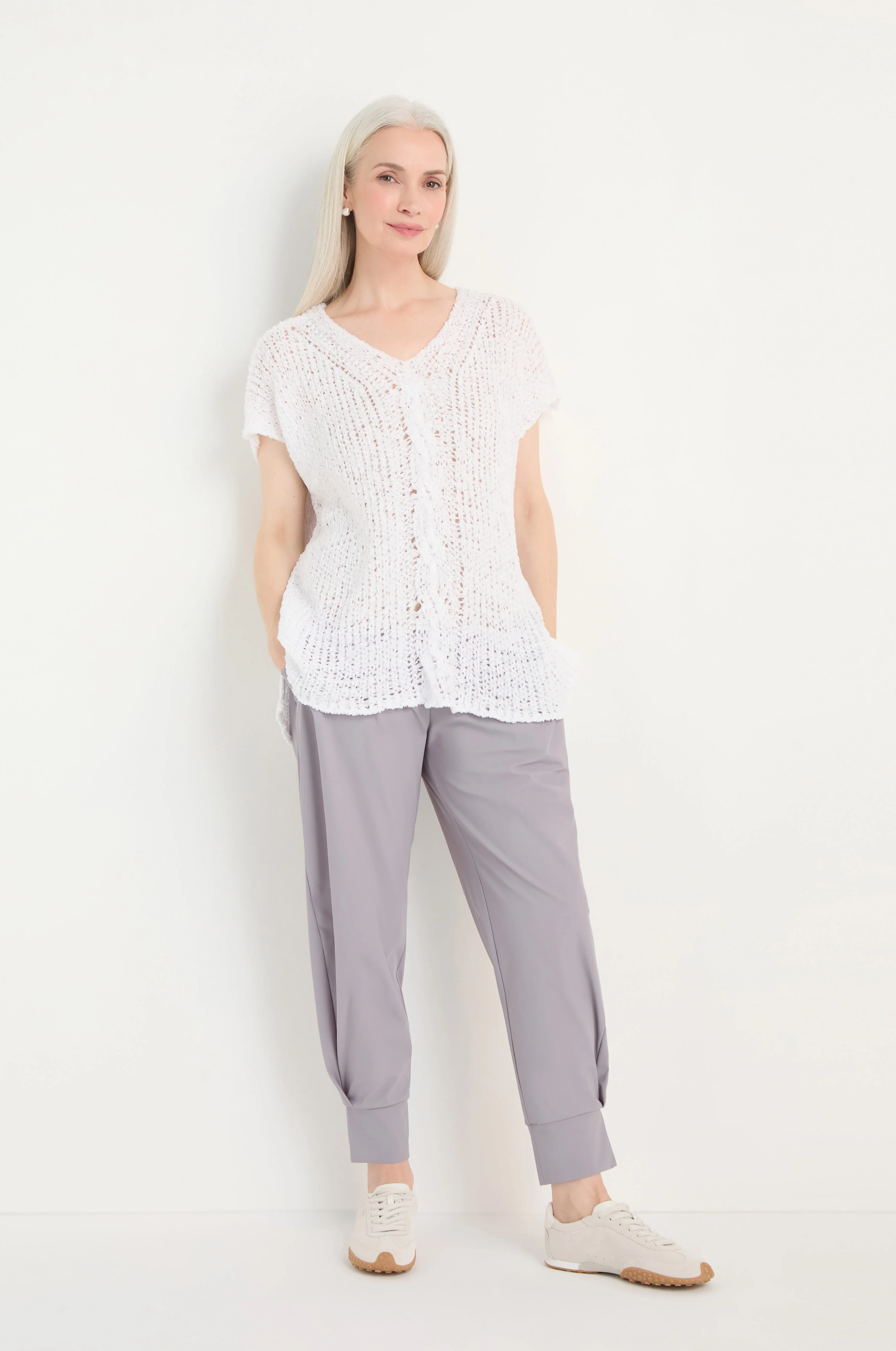V-Neck Cotton Blend Knit - Image 6