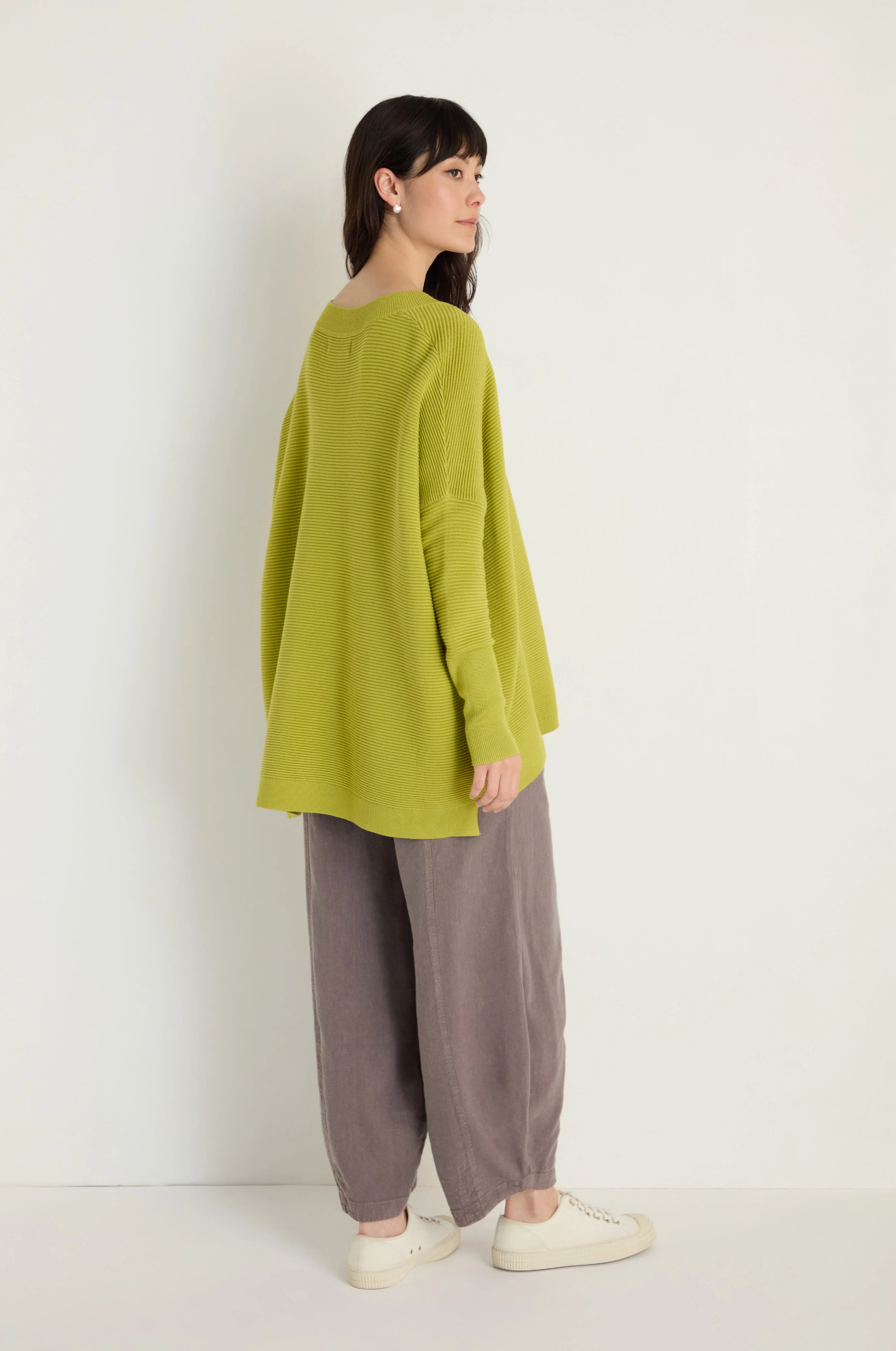 V-Neck Ribbed Ochre Jumper - Image 4