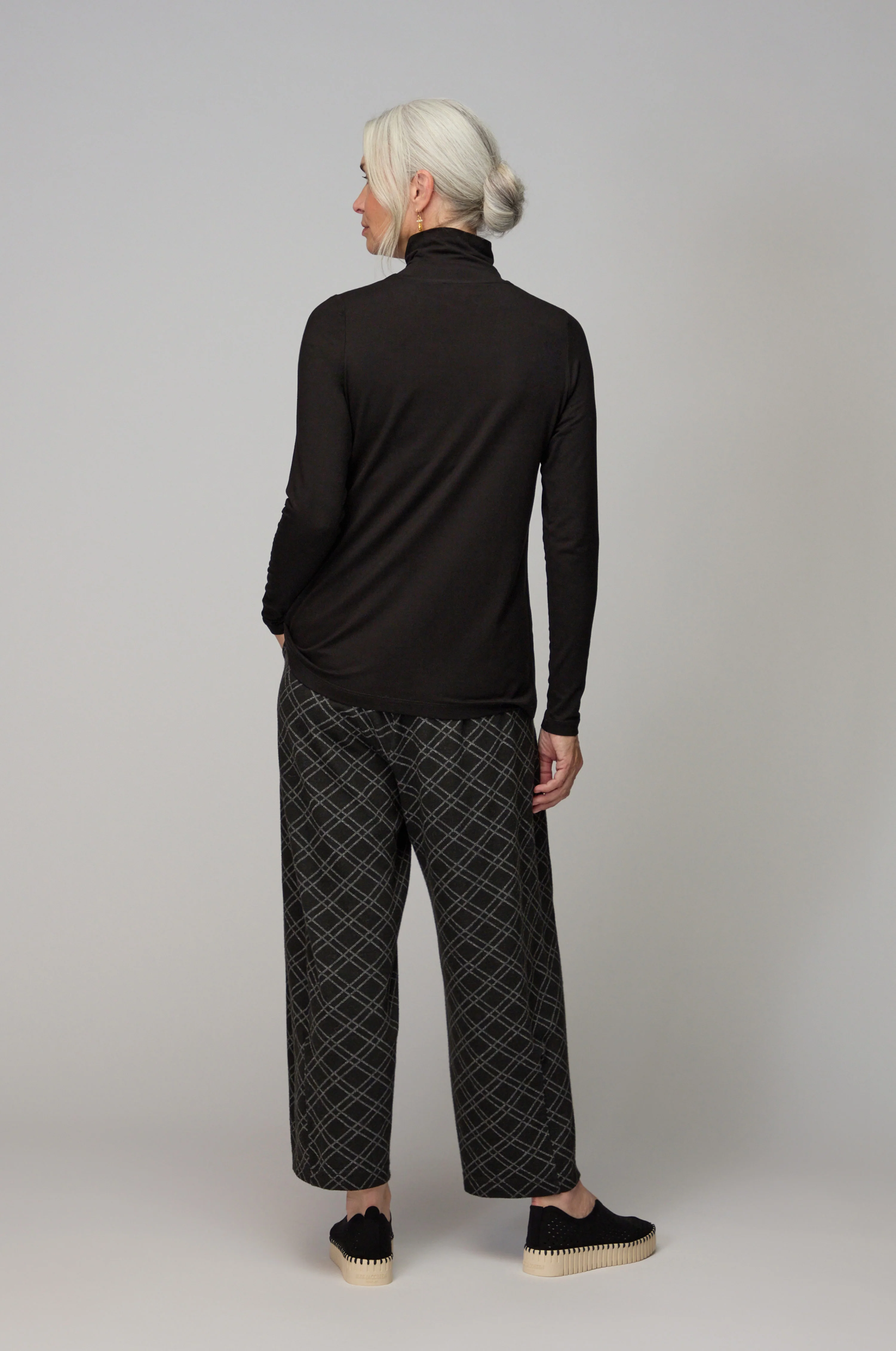 Viscose Jersey Black Roll Neck Top - Image 4