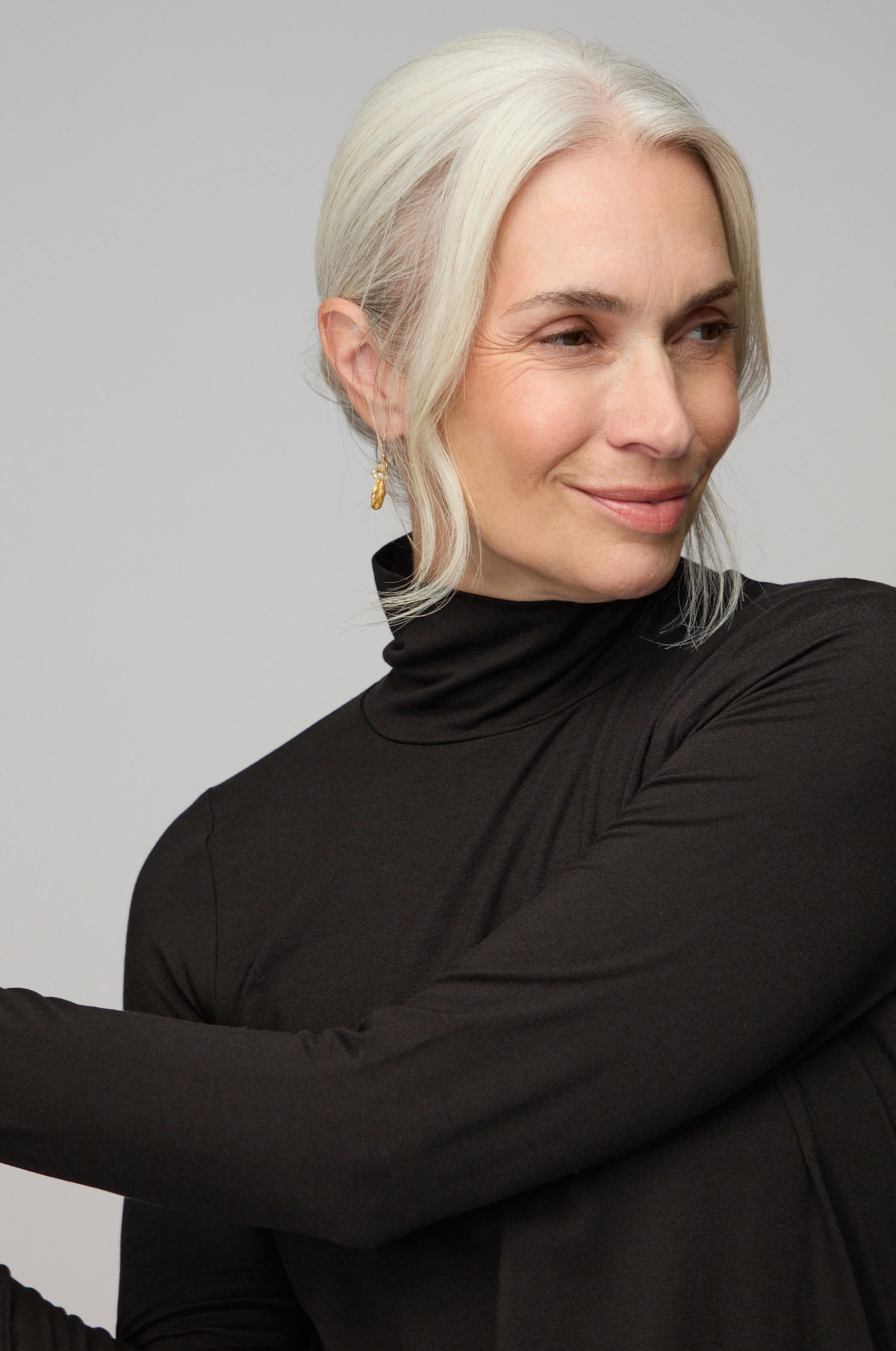 Viscose Jersey Black Roll Neck Top - Image 5