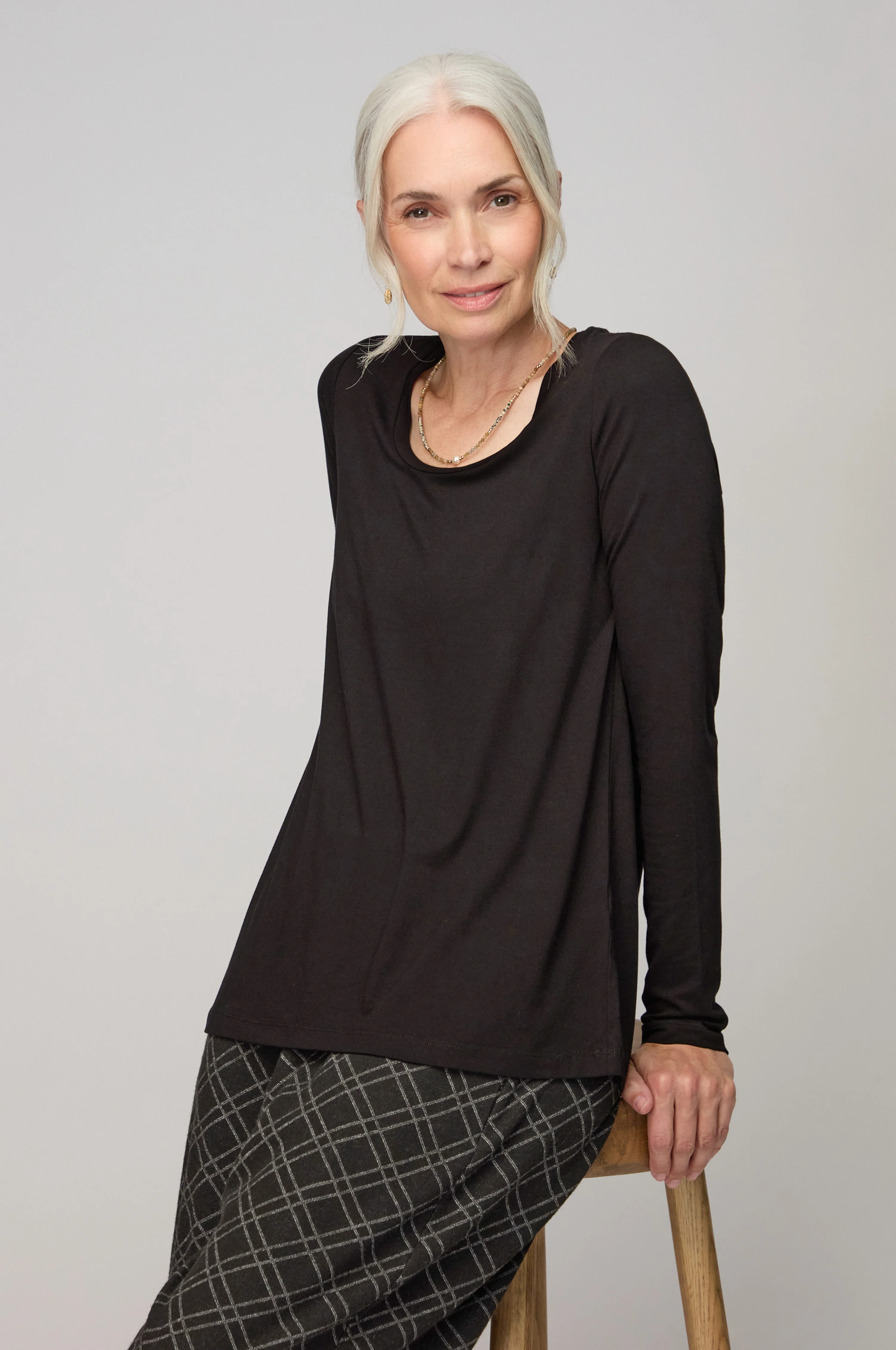 Viscose Jersey Scoop Neck Top - Image 4