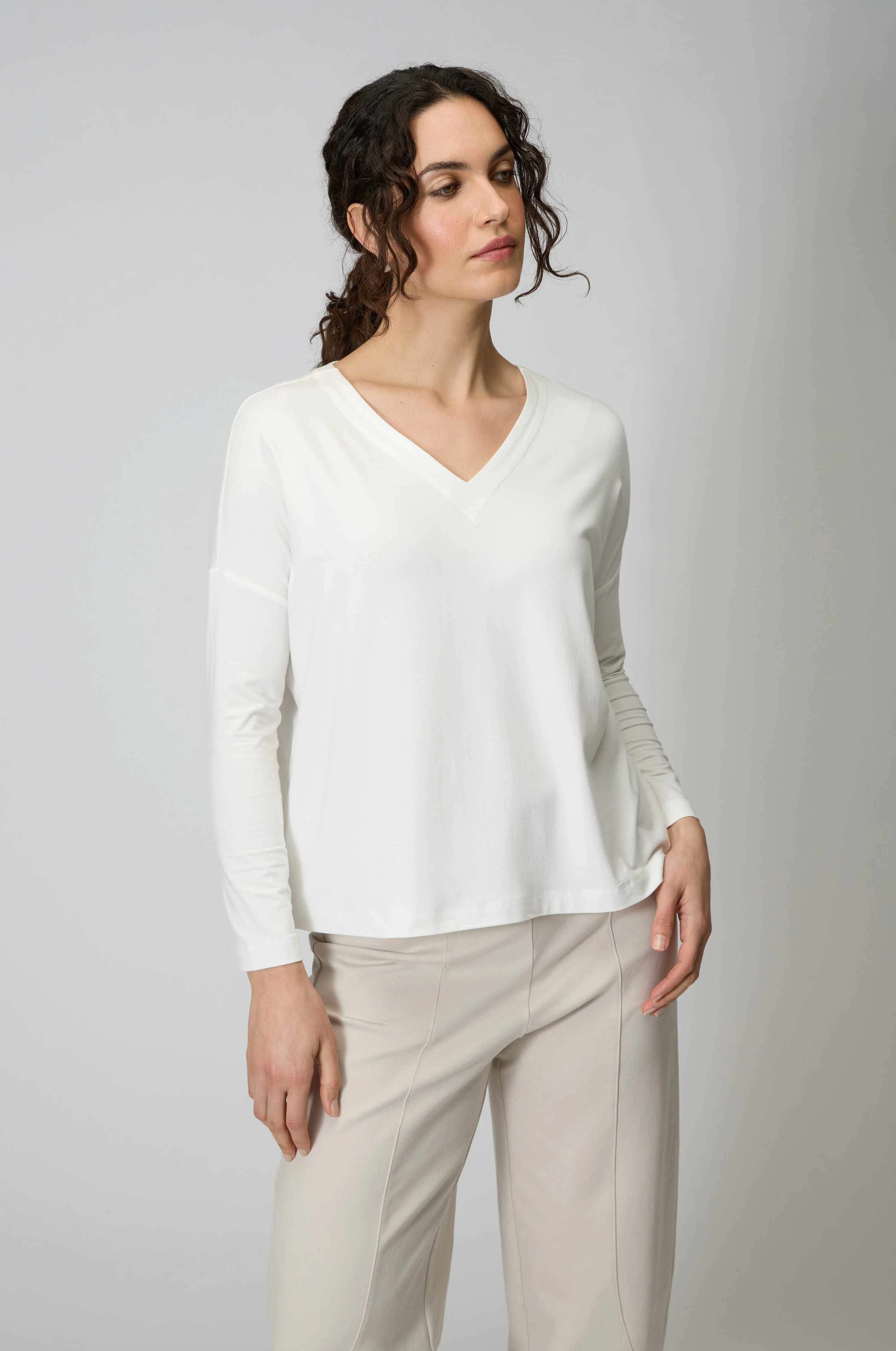 Viscose Jersey V Neck Top - Image 3