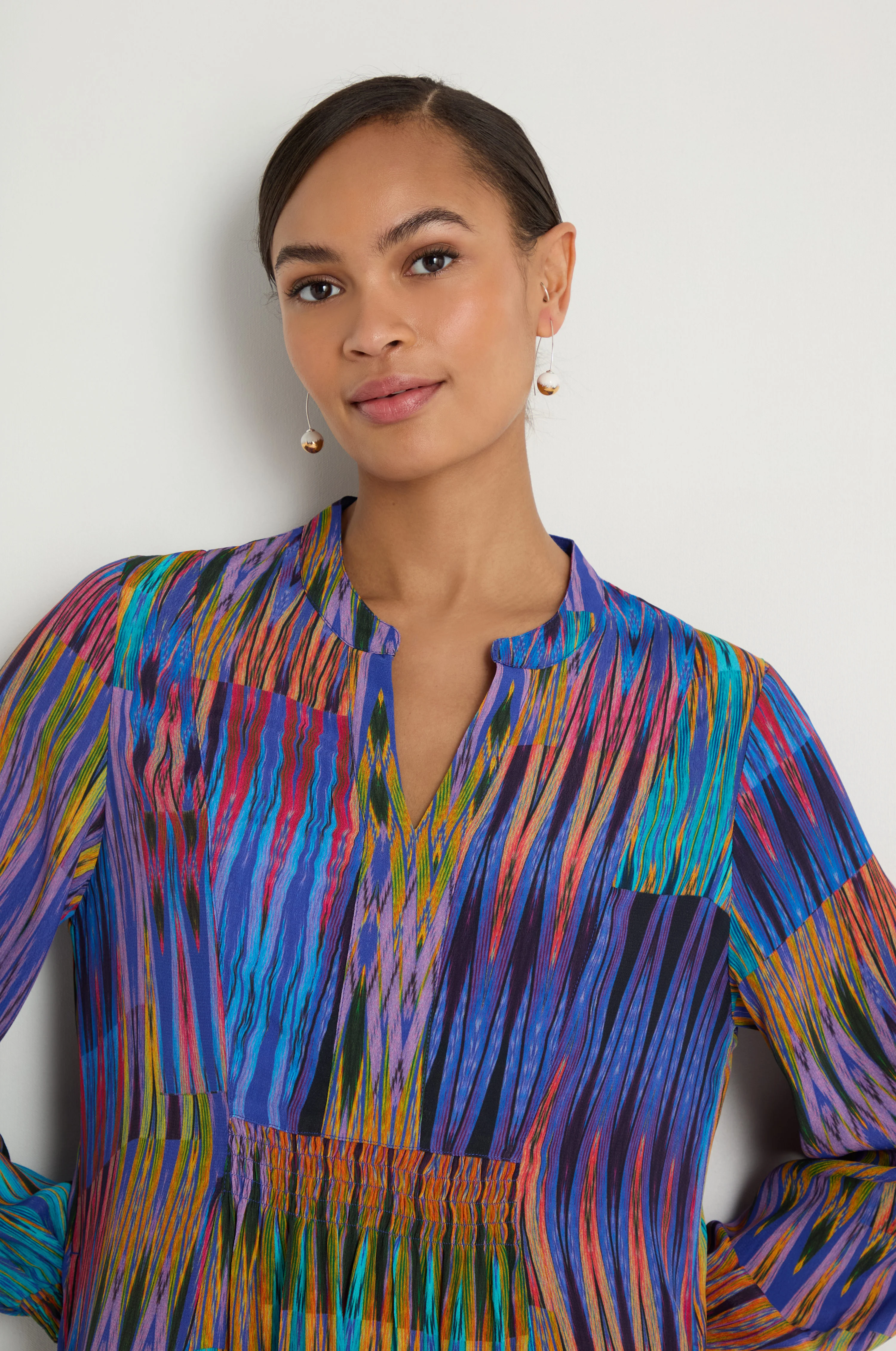 Vivid Ikat Patchwork Dress - Image 3