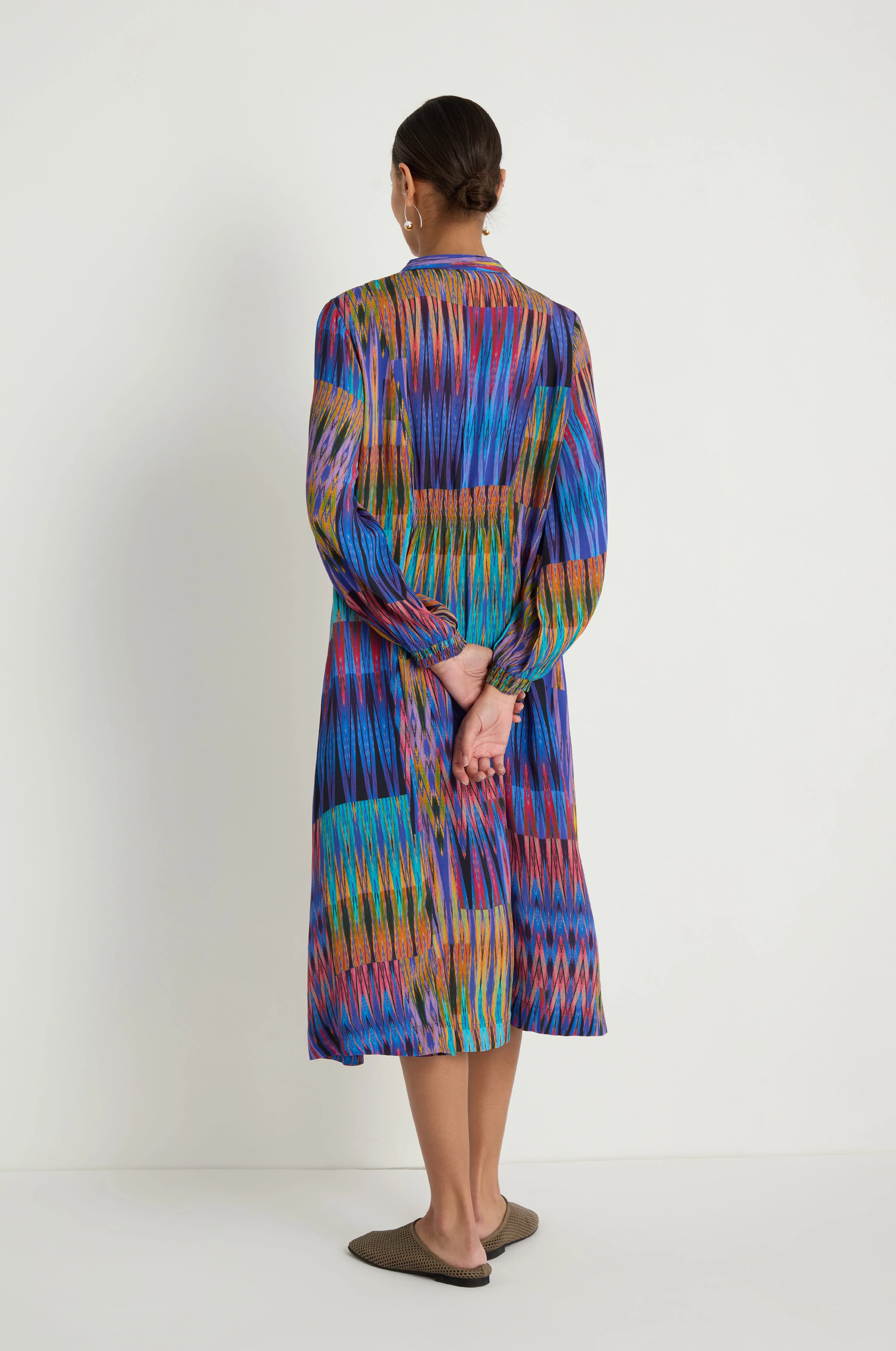 Vivid Ikat Patchwork Dress - Image 5