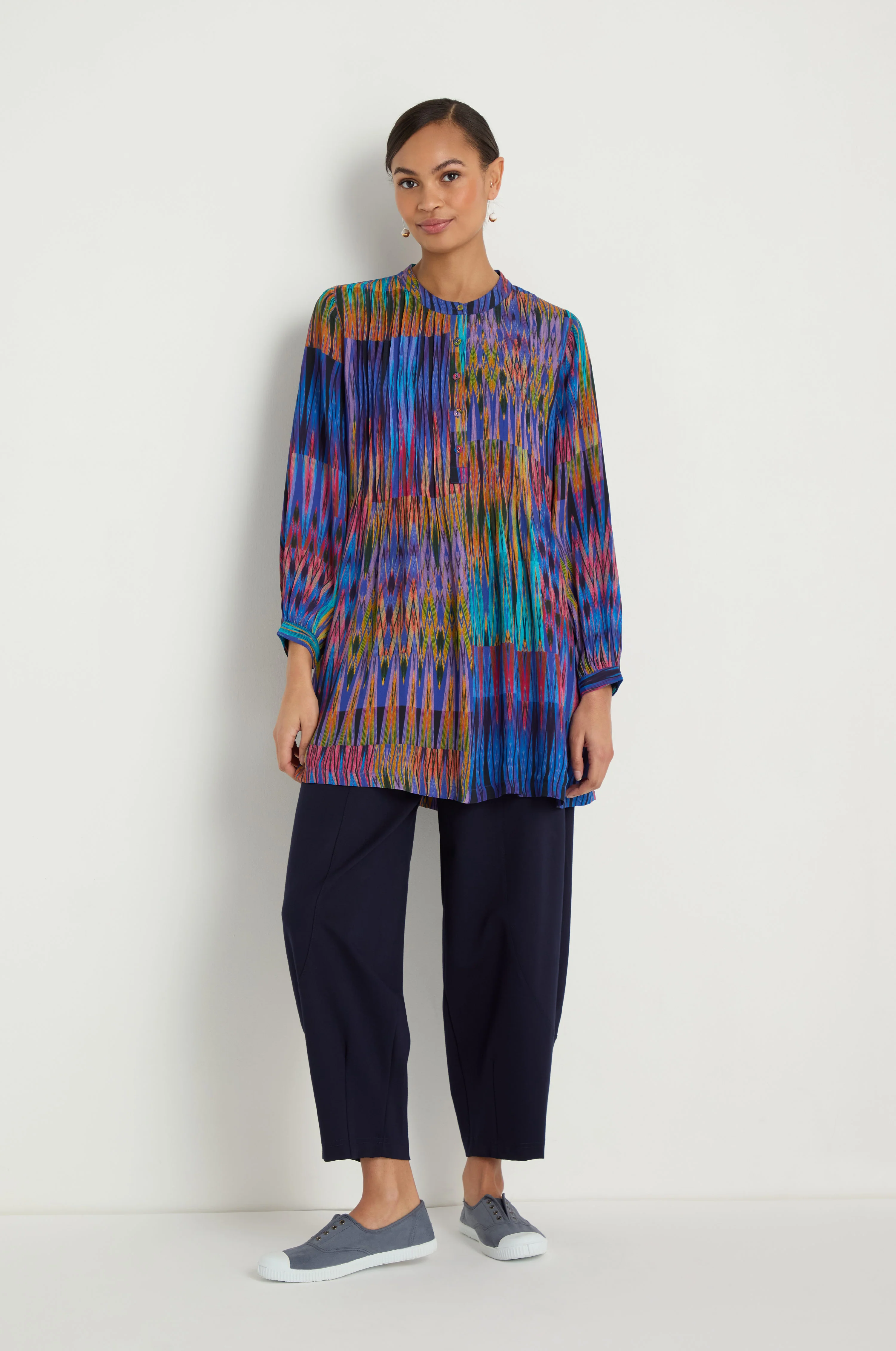 Vivid Ikat Patchwork Top - Image 5