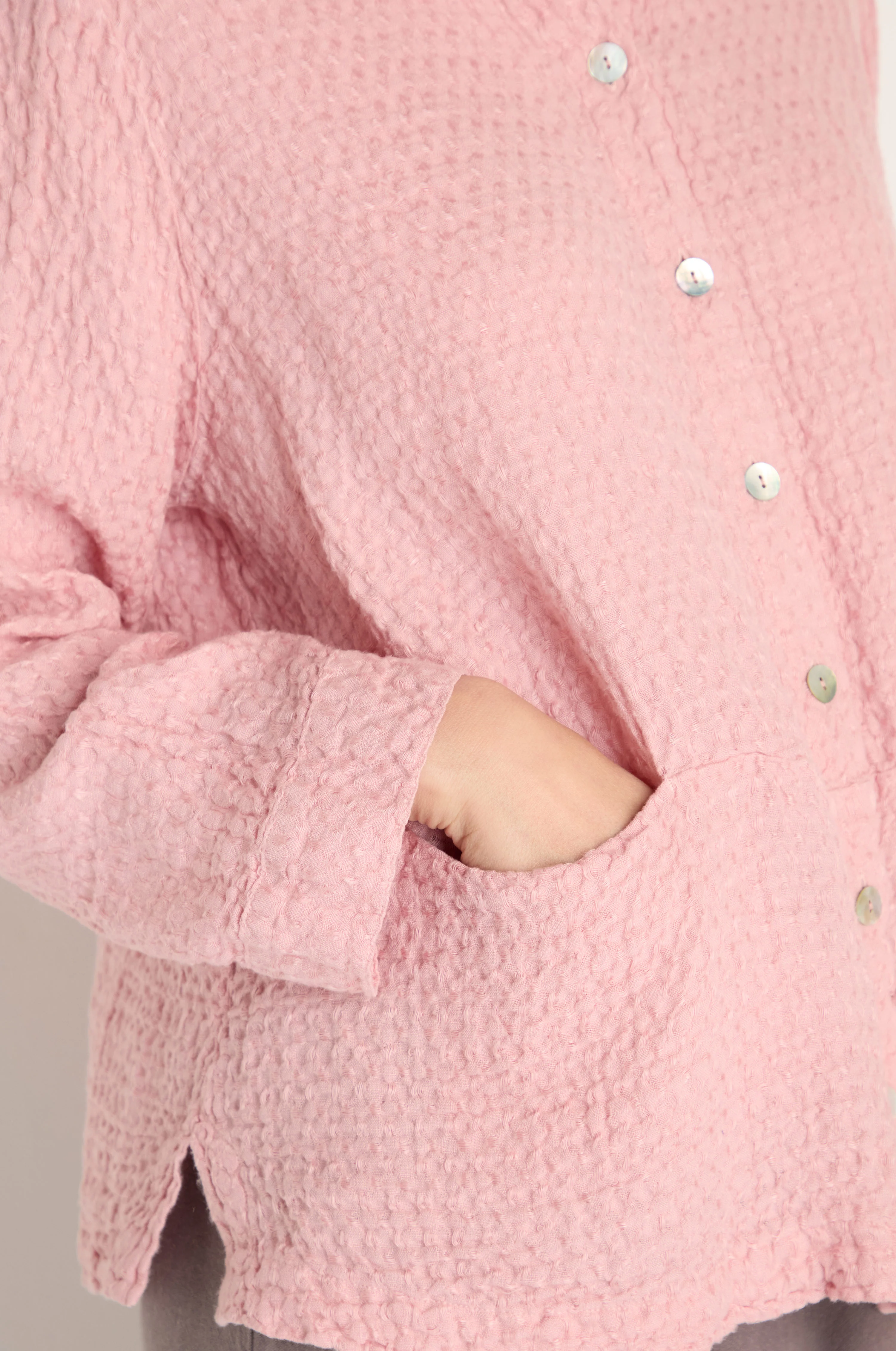 Waffle Linen Pocket Shirt - Image 11