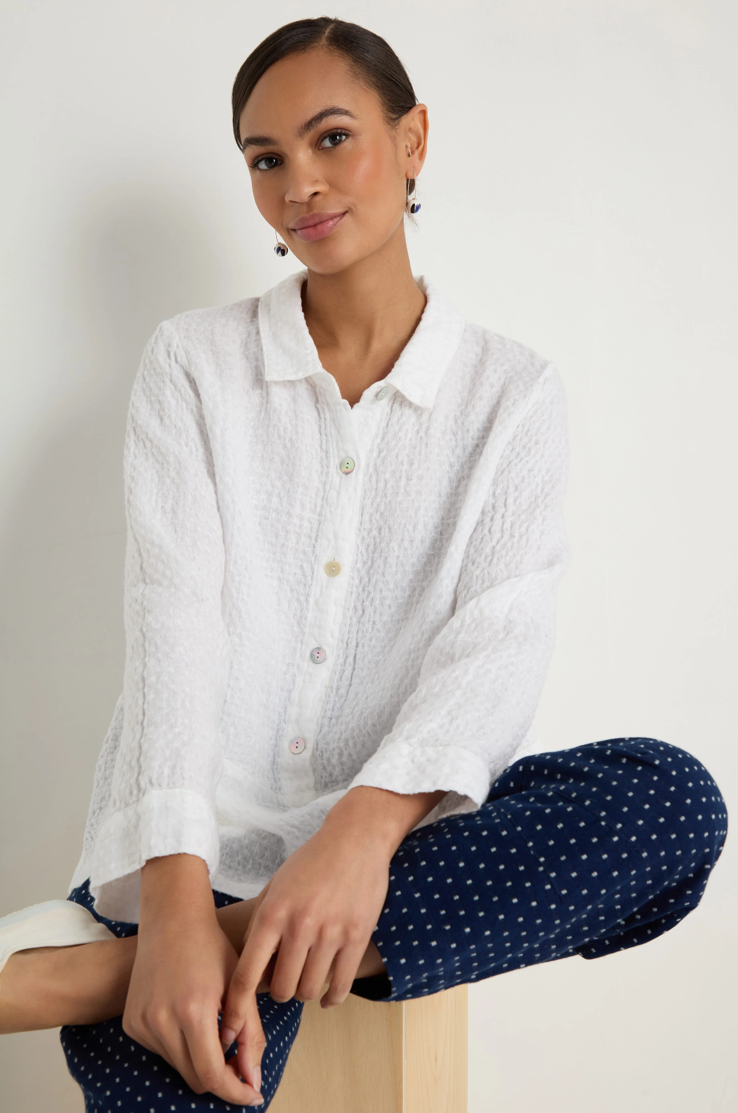 Waffle Linen Pocket Shirt - Image 4