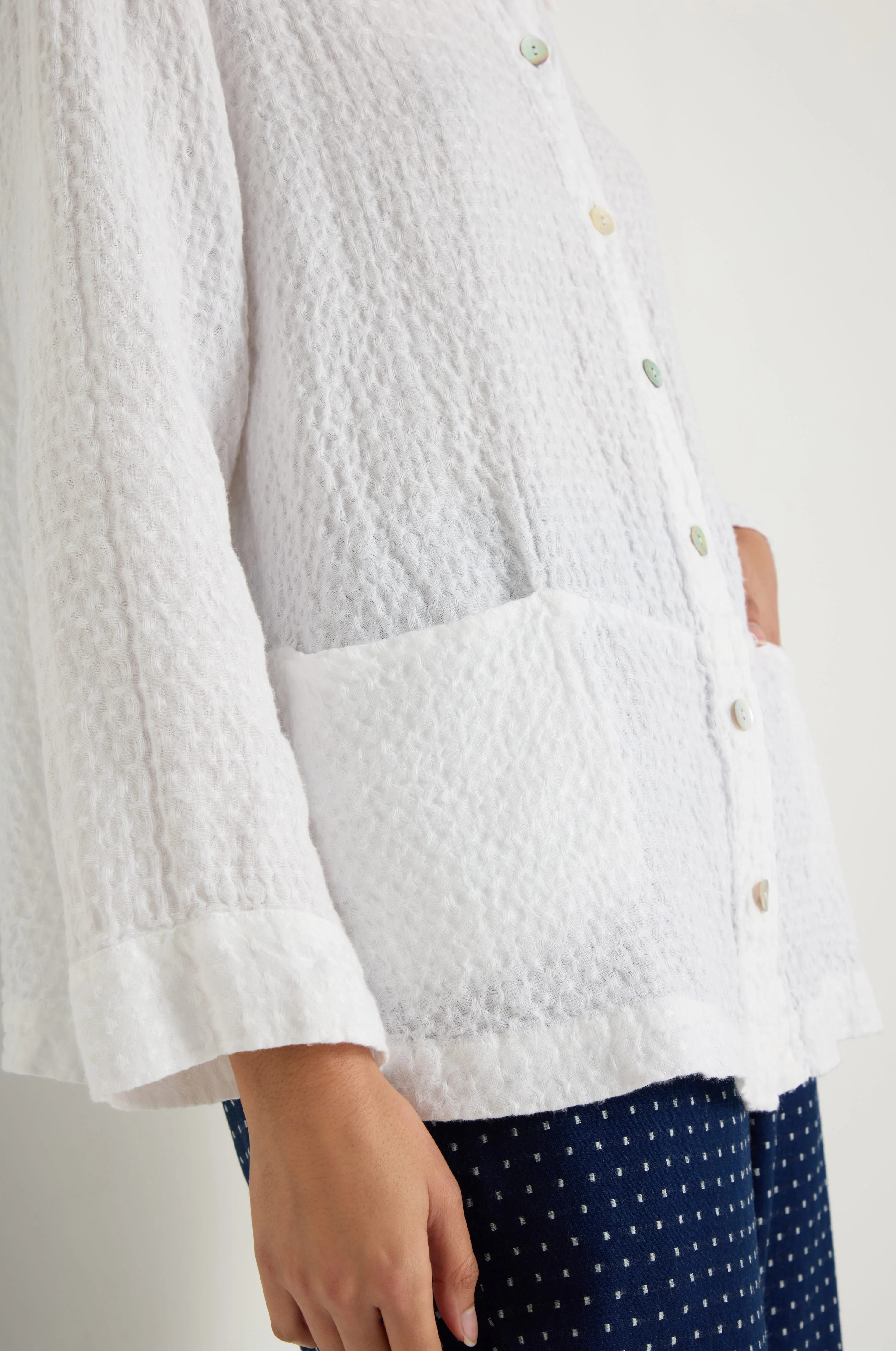 Waffle Linen Pocket Shirt - Image 7