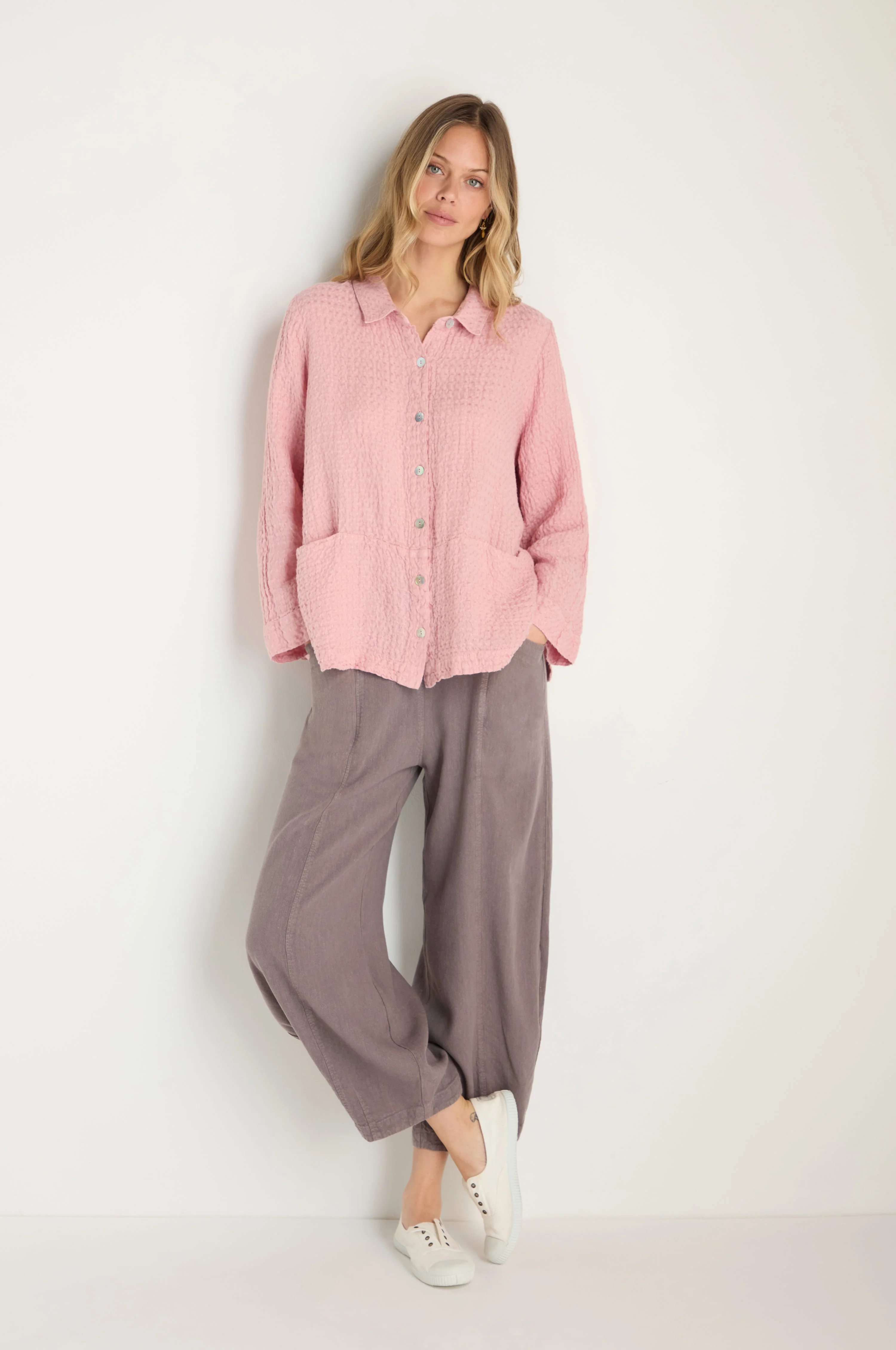 Waffle Linen Pocket Shirt - Image 9