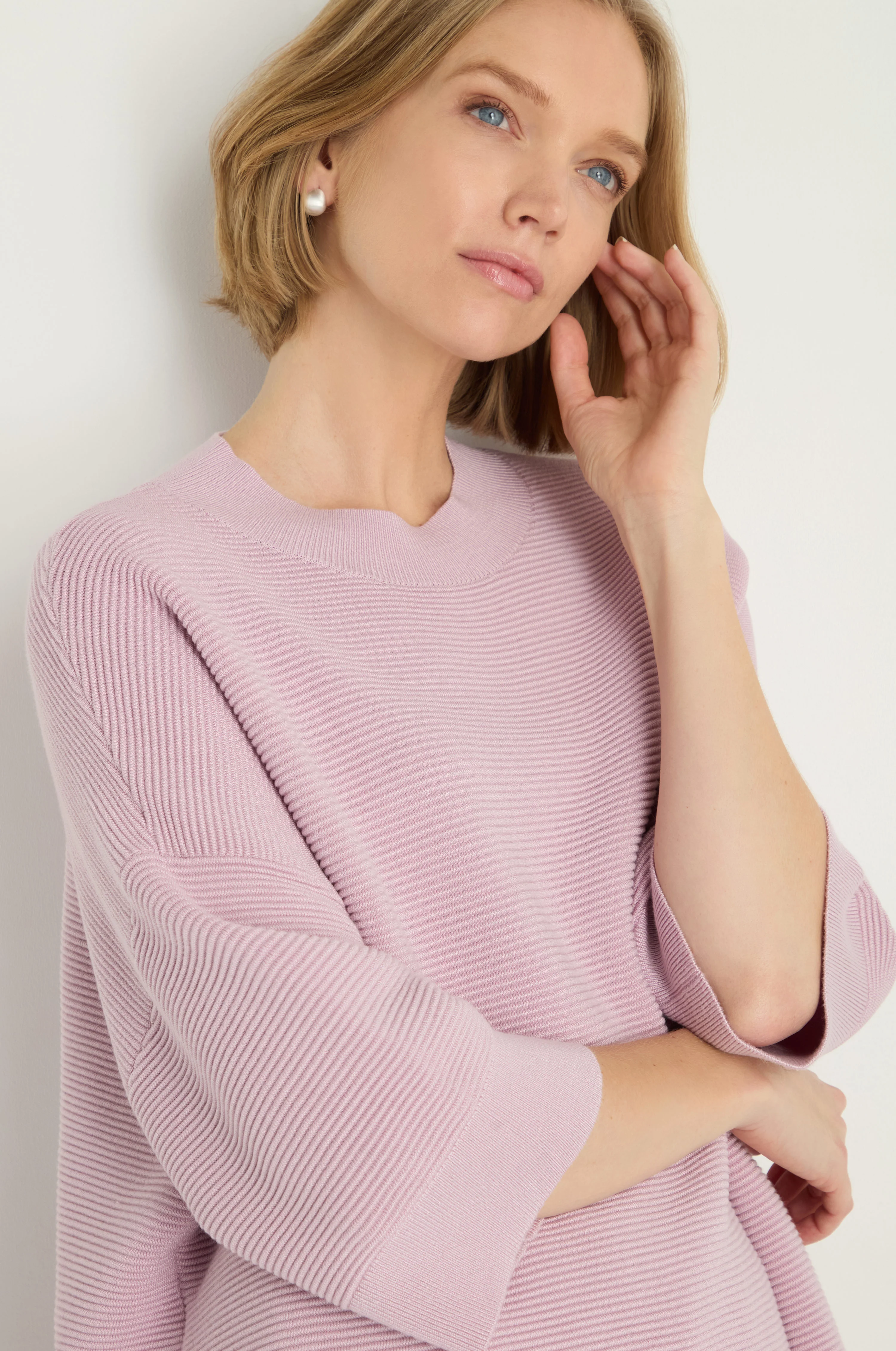 Wide Sleeve Ribbed Jumper - Image 3