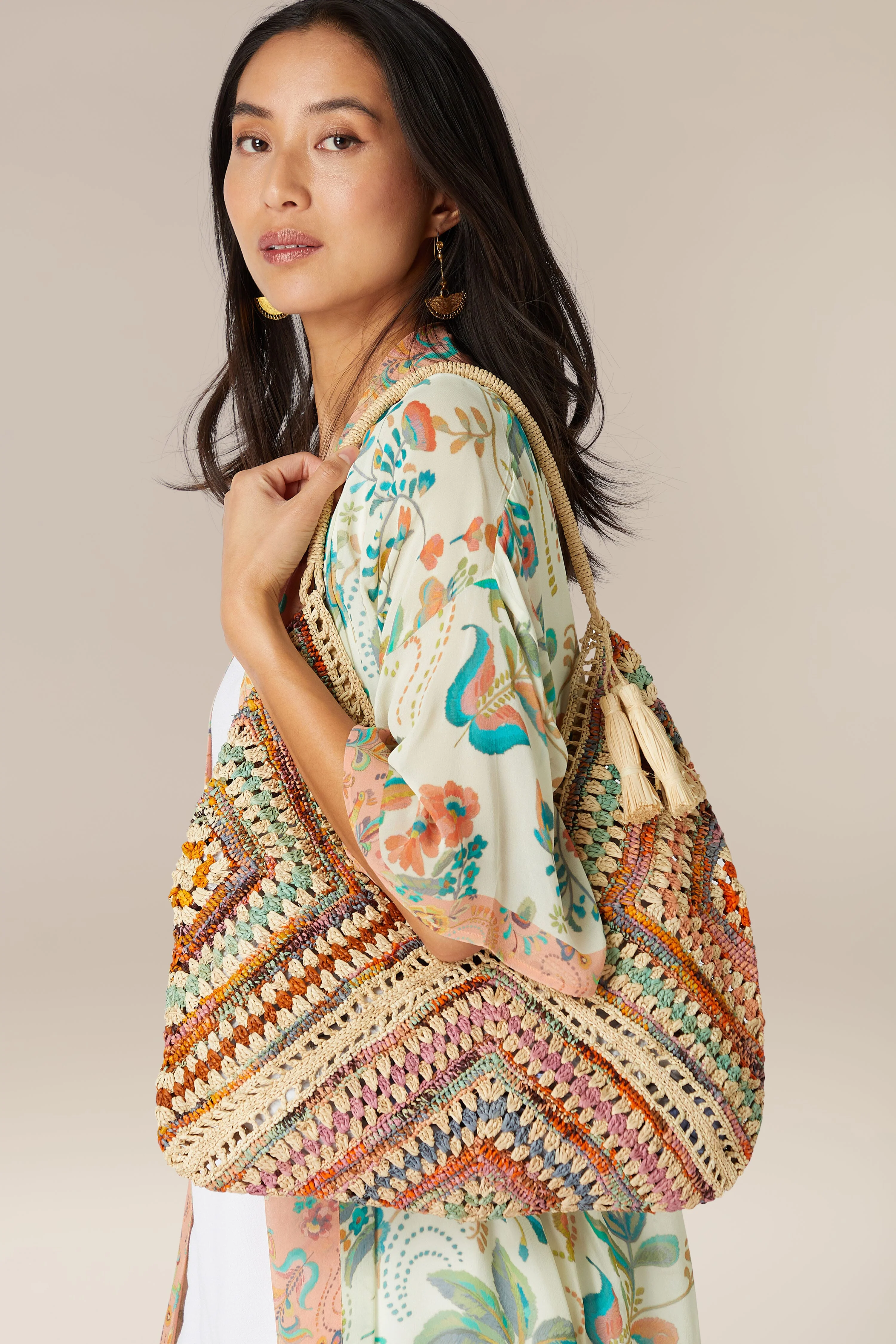 Woven Bohemian Raffia Bag - Image 4