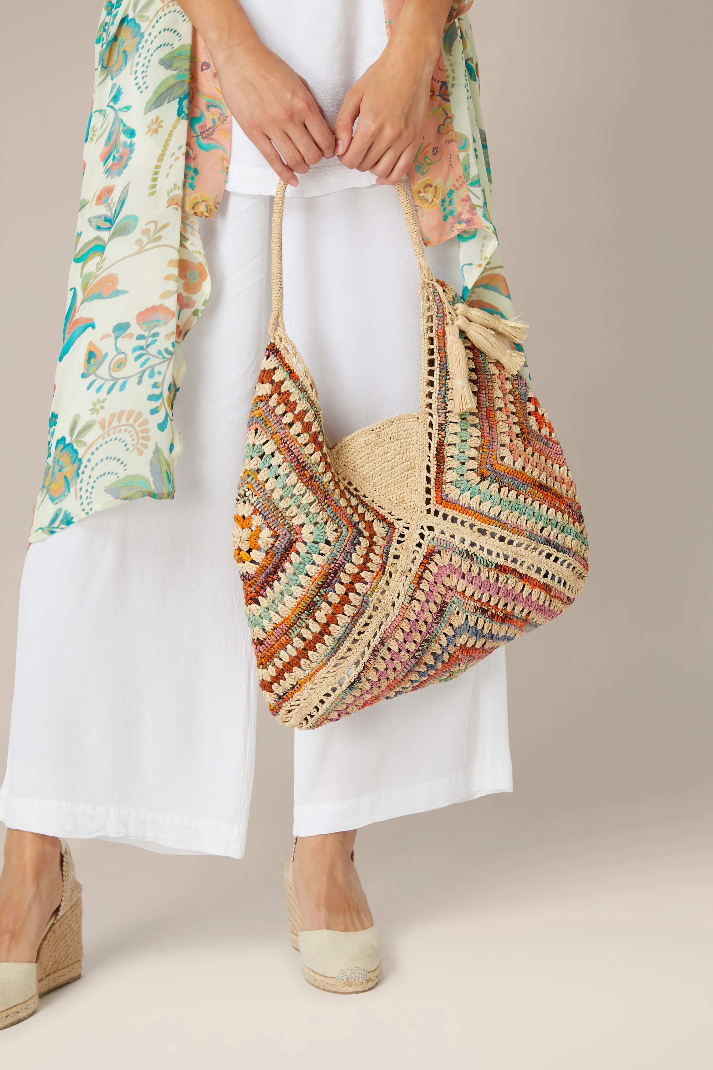 Woven Bohemian Raffia Bag - Image 7